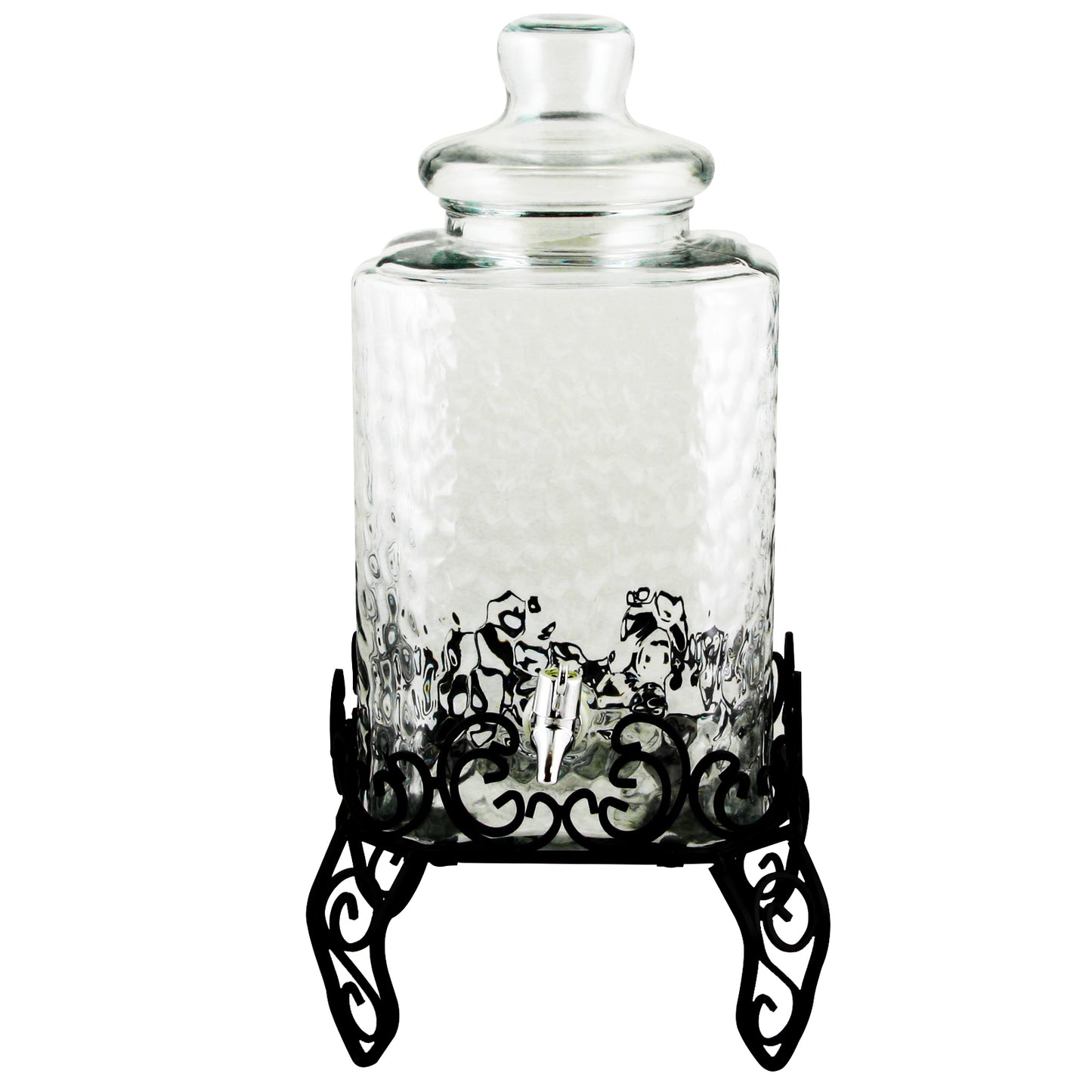 Gibson Home Moreauville 3 Piece 2.25 Gal Square Embossed Glass Beverage Dispens