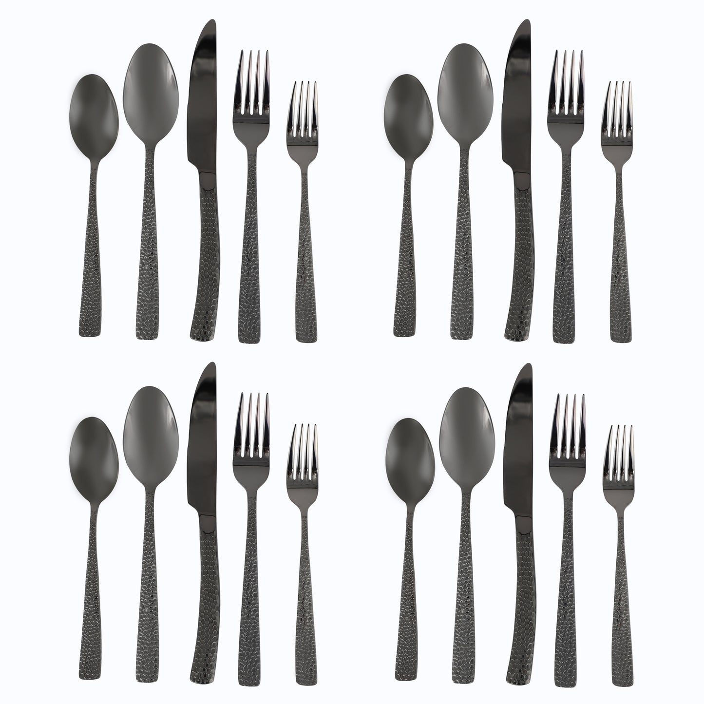 Gibson Elite Stonehenge 20 Piece Flatware Set in Black