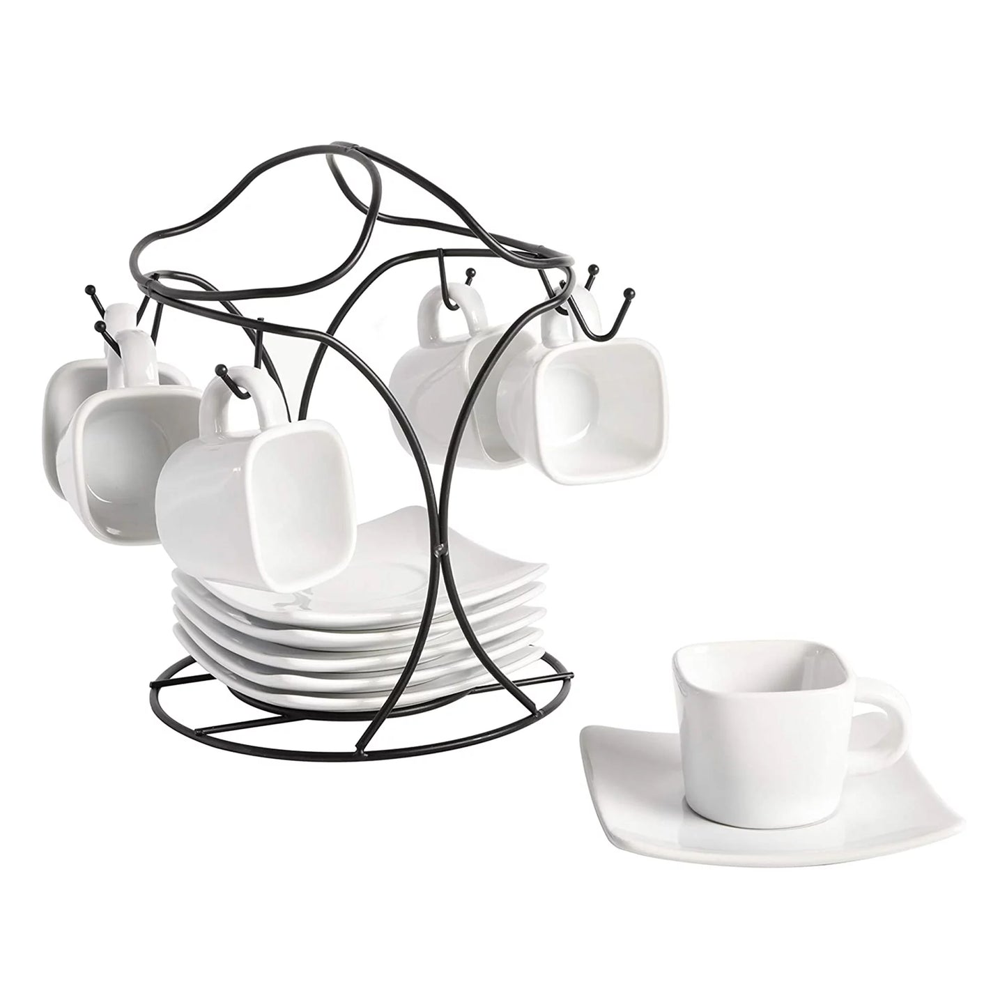 Gibson Elite Gracious Dining 12 Piece 3.25 oz Ceramic Espresso Cup & Saucer Set