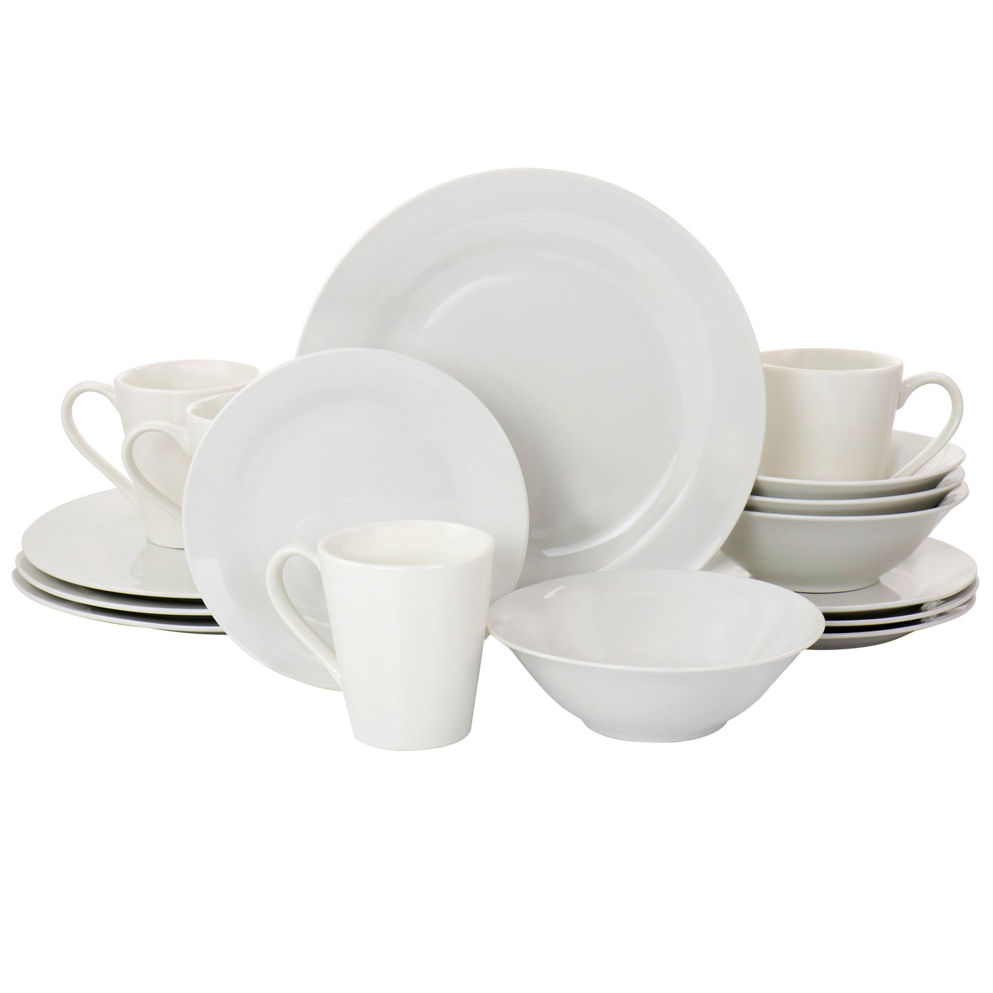 Gibson Home 16 Piece Bedford Lane Fine Ceramic Dinnerware Set in Off White