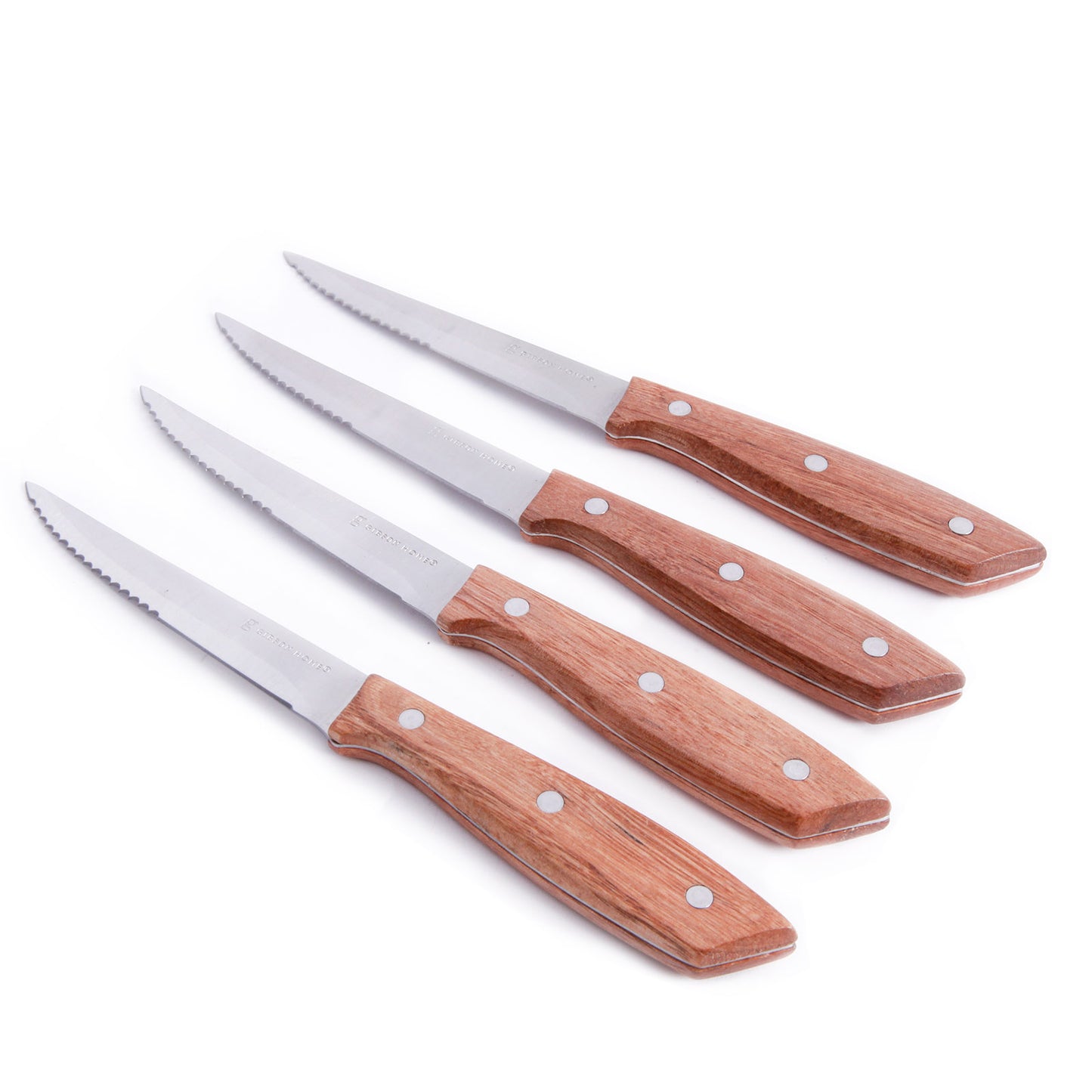 Gibson Home Seward 4 Piece Stainless Steel Steak Knife Cutlery Set w Wood Handl