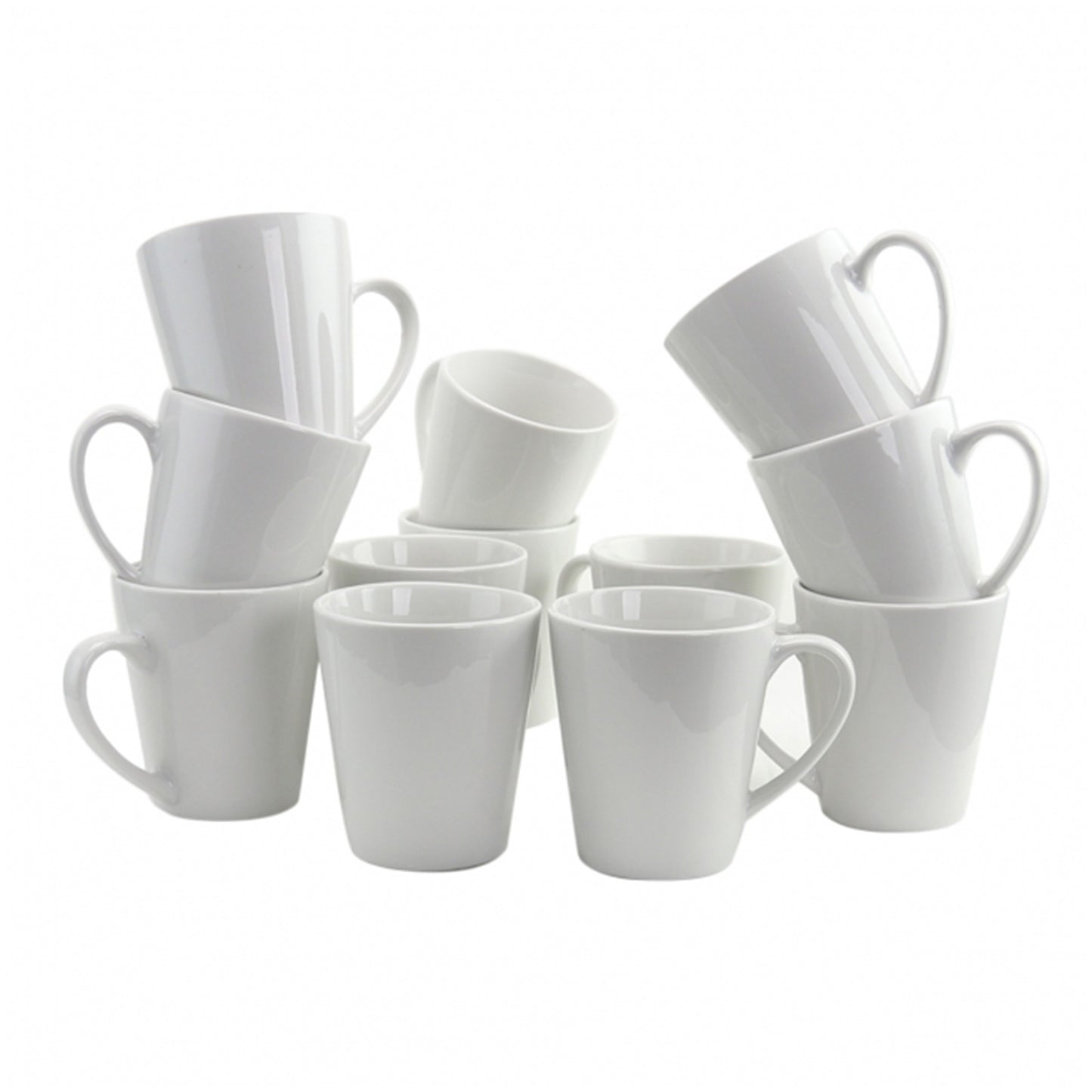 Gibson Home Noble Court 12 oz Mug Set in White Set of 12