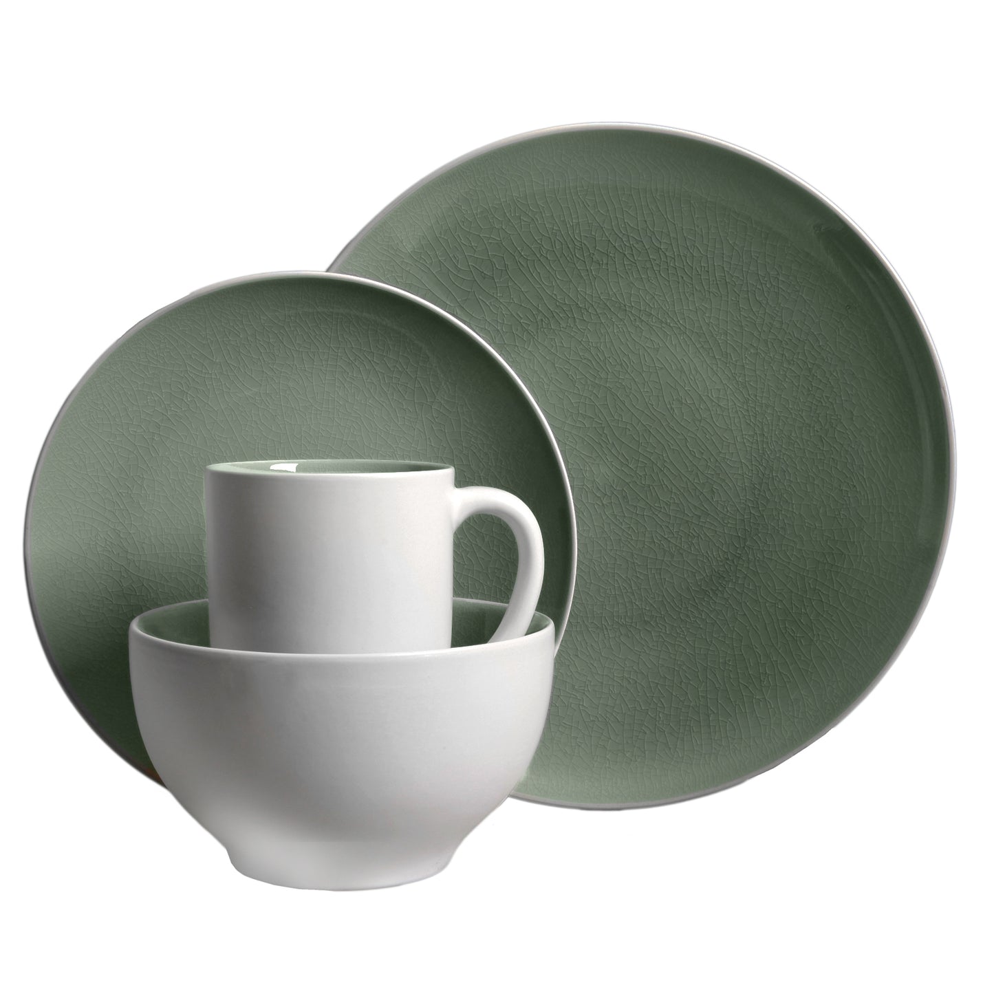 Gibson Elite Serenity 16 pc Stoneware Dinnerware Set Grey