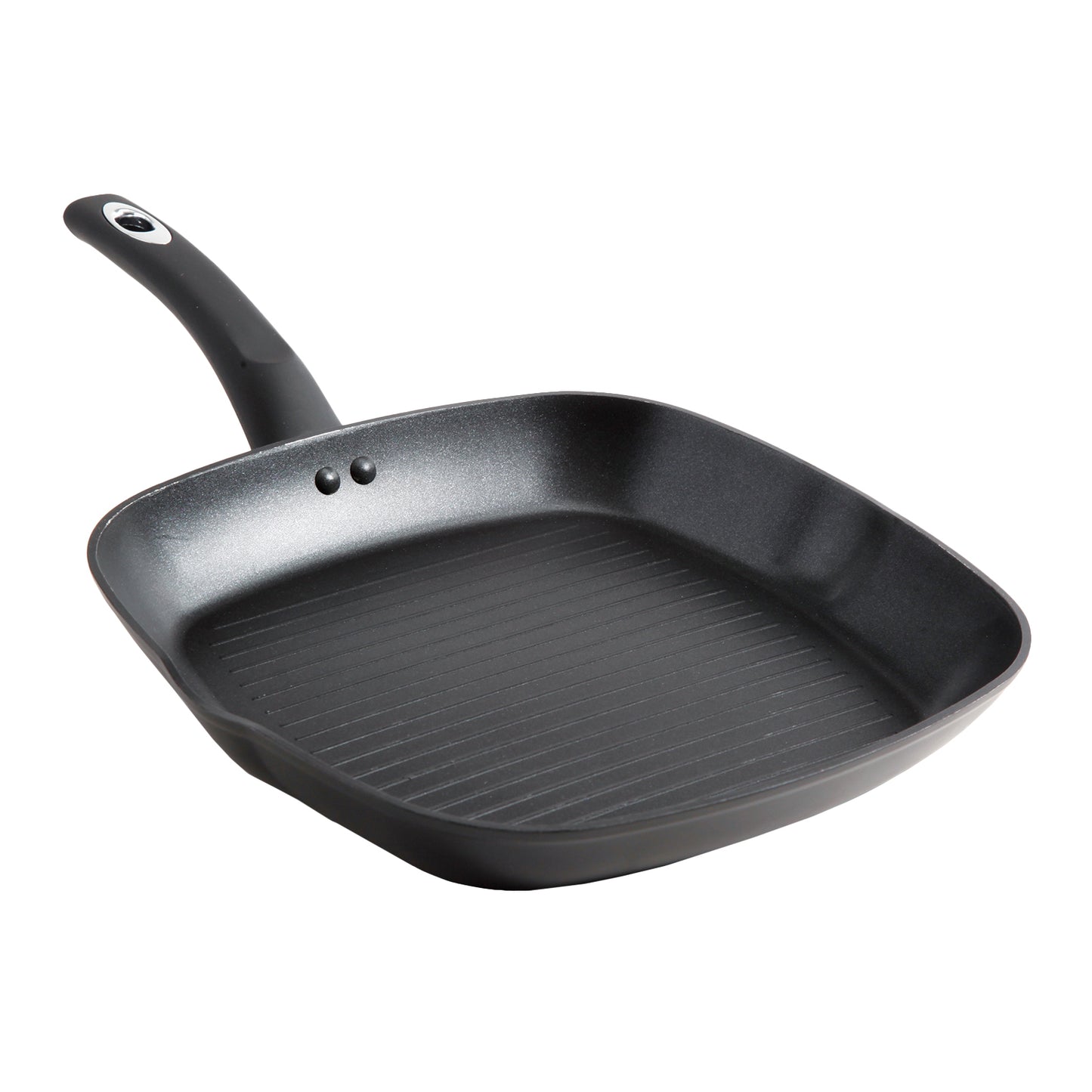 Oster Cuisine Allston 11" Square Aluminum Grill Pan w Bakelite Handle in Black