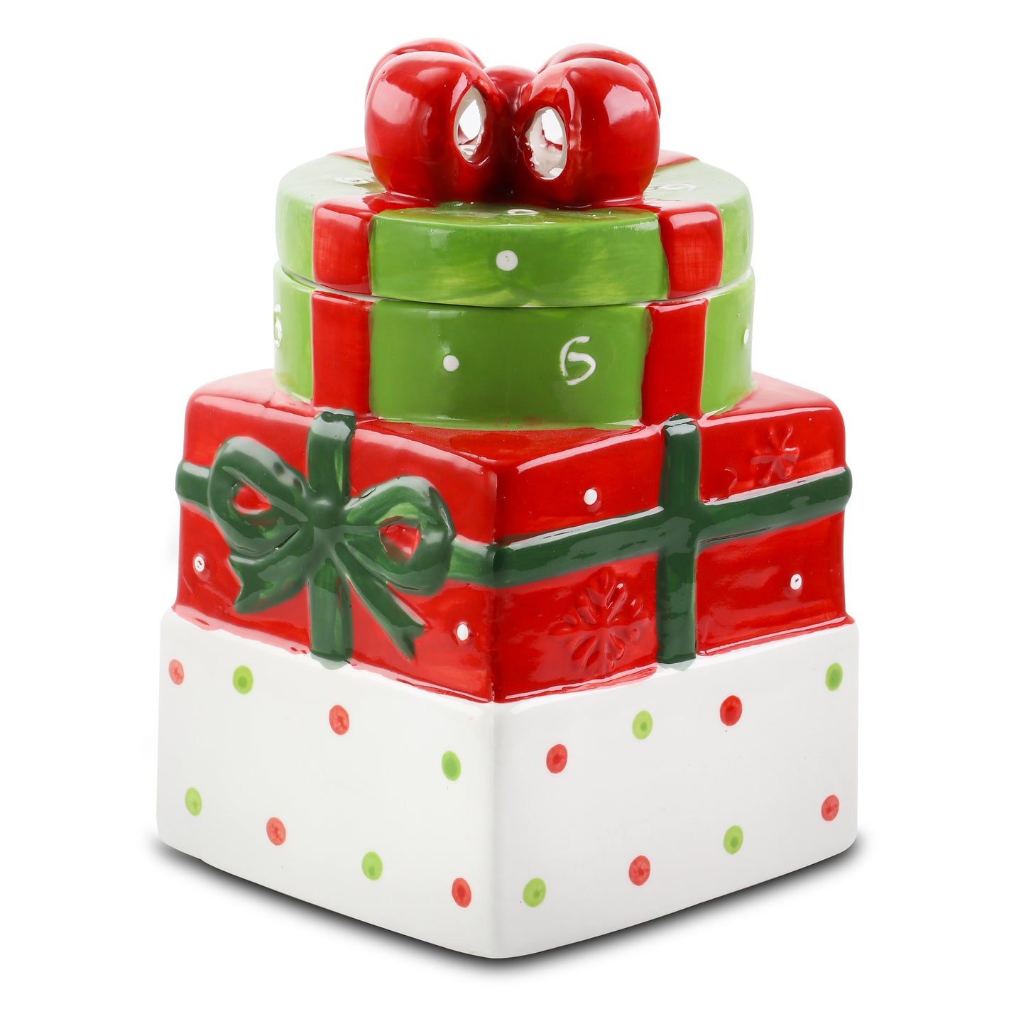Gibson Home Christmas Estate 7.5" Gift Box Holiday Cookie Jar