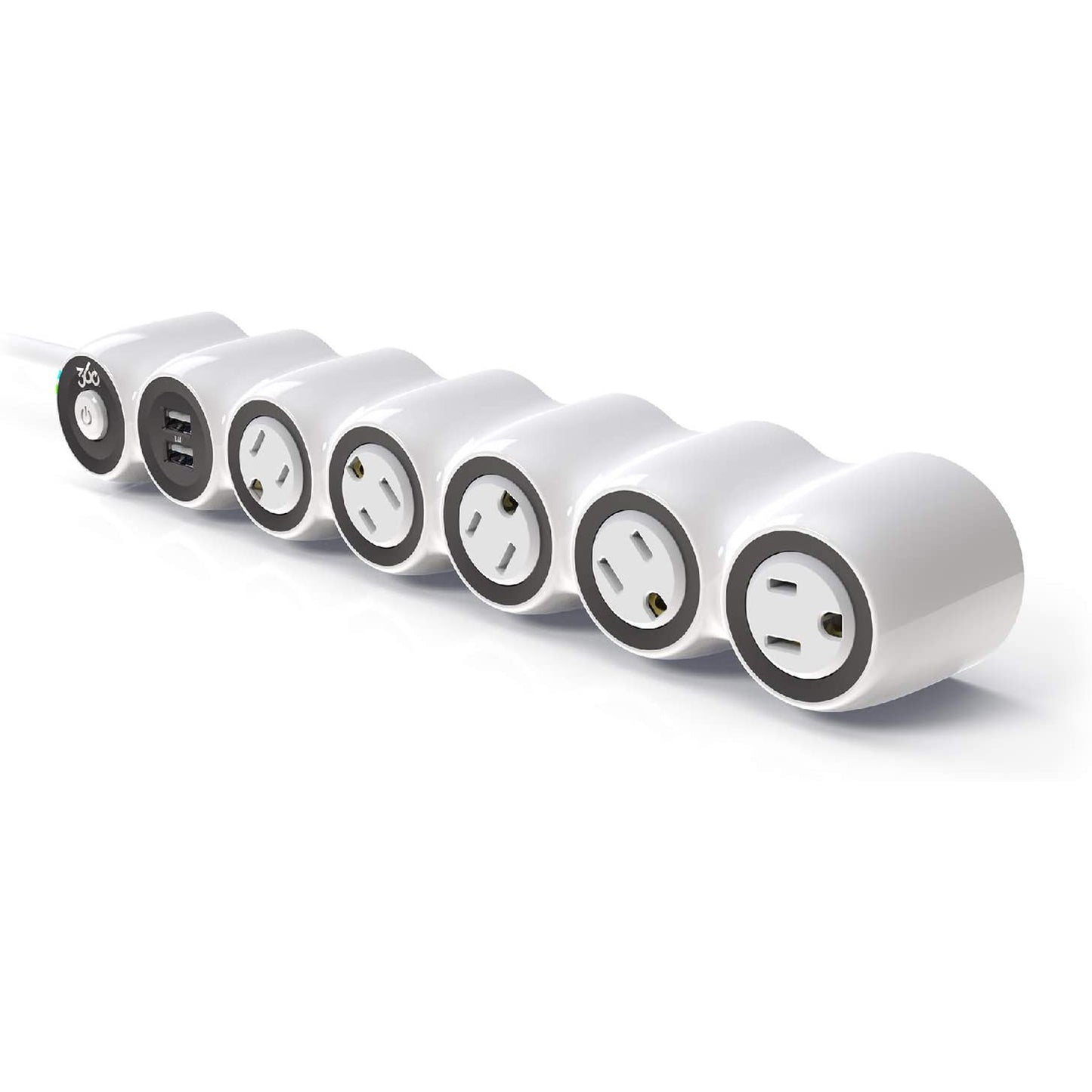 360 Degree 2160 Joule Electric Power Curve Strip w 360?? Rotating Outlets 4' Cord