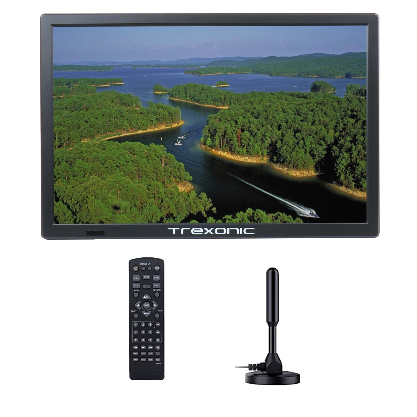 Trexonic 15.4” Portable LED Digital TV w Remote HDMI AV SD USB Rechargeable