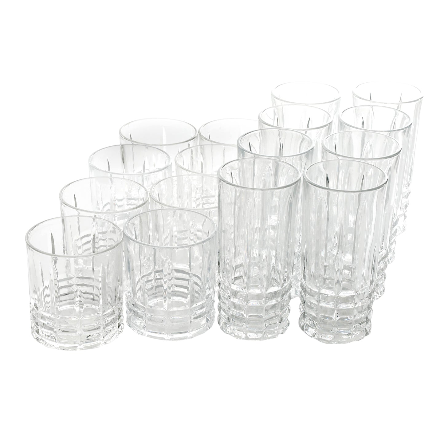 Gibson Home Jewelite 16 pc Tumbler & Double Old Fashioned Glass Set