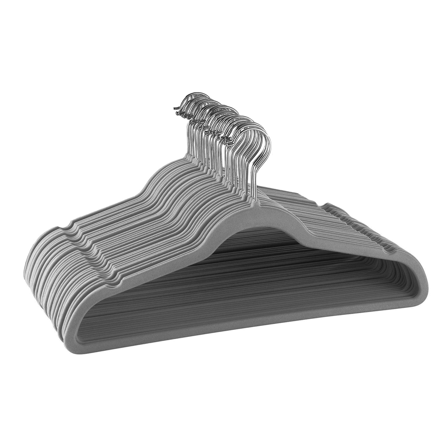 Elama 30 Pc Velvet Slim Profile Heavy Duty Felt Hangers w Stainless Swivel Hooks