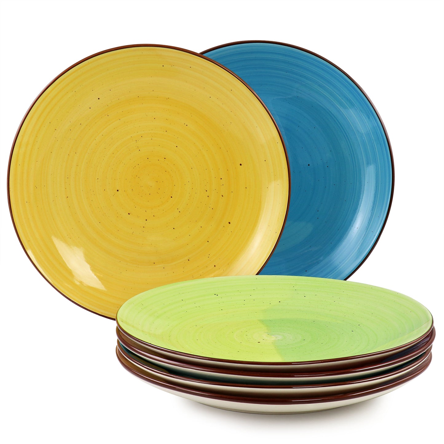 Elama Sebastian 6 Piece Stoneware Dinner Plate Set Assorted Colors