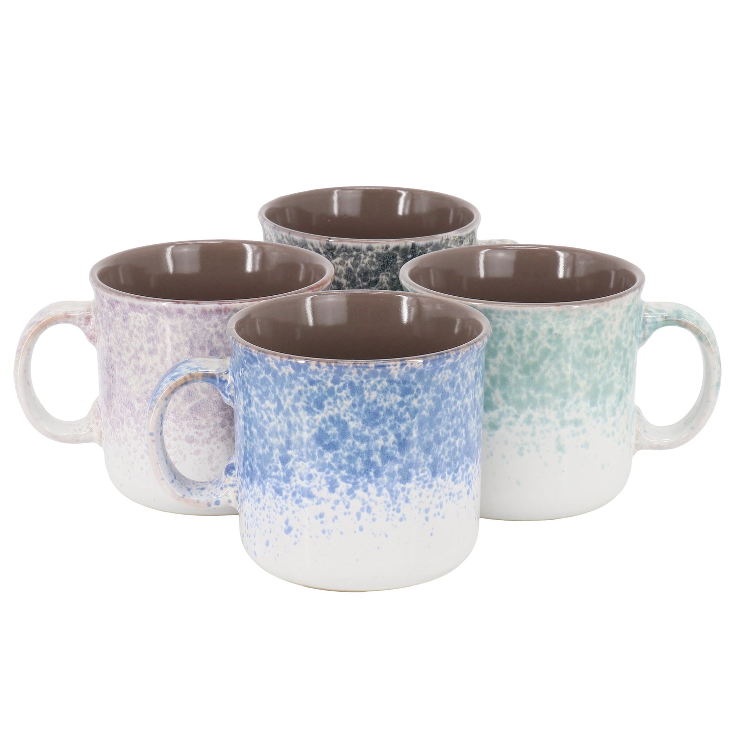 Gibson Home Blurry 4 Piece 19 oz Stoneware Straight Shape Mug Set in Assorted C