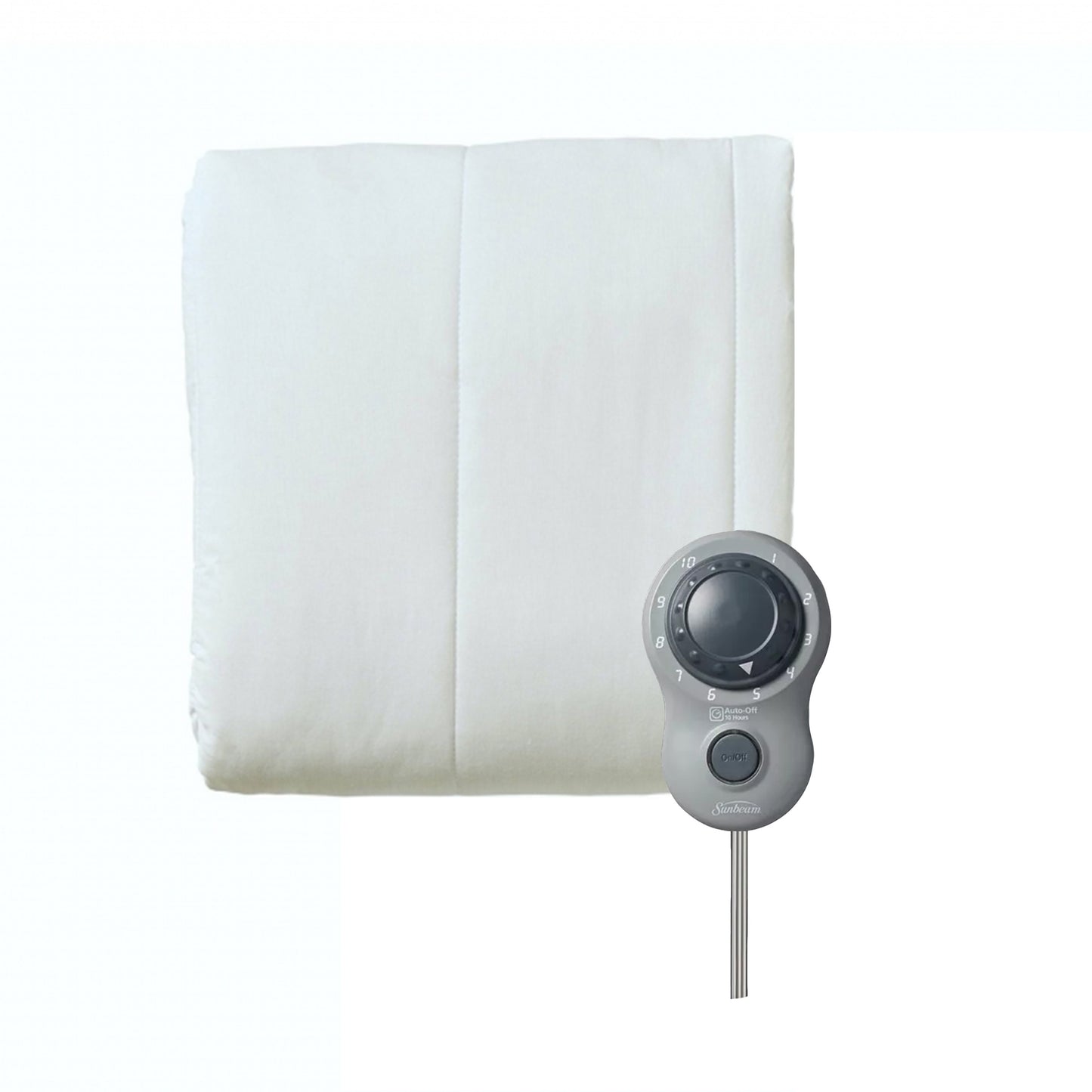 Sunbeam Twin Size Electric Water Resistant Heated Mattress Pad w Dial Controlle
