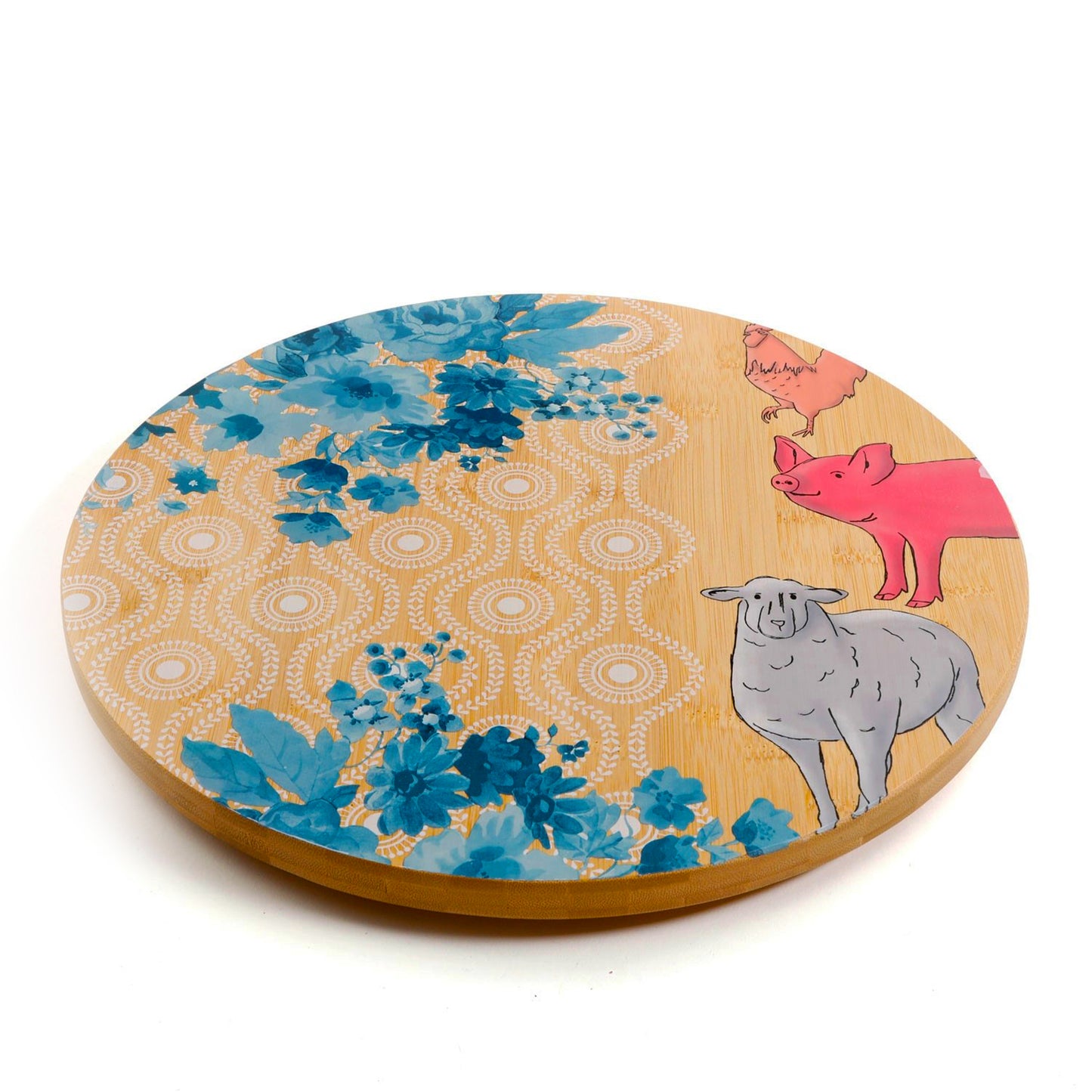 Urban Market Life on the Farm 13" Bamboo Lazy Susan Turntable