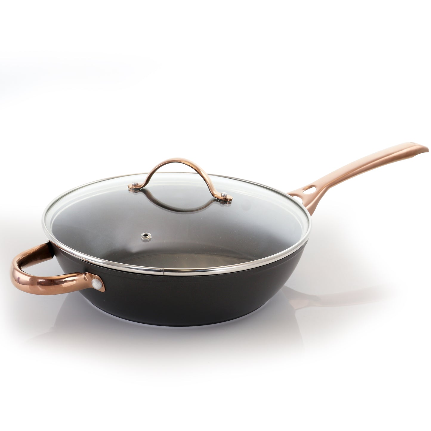 Oster Allsberg 2 Piece 3.5 Qt Aluminum Saute Pan w Lid & Bronze Handles