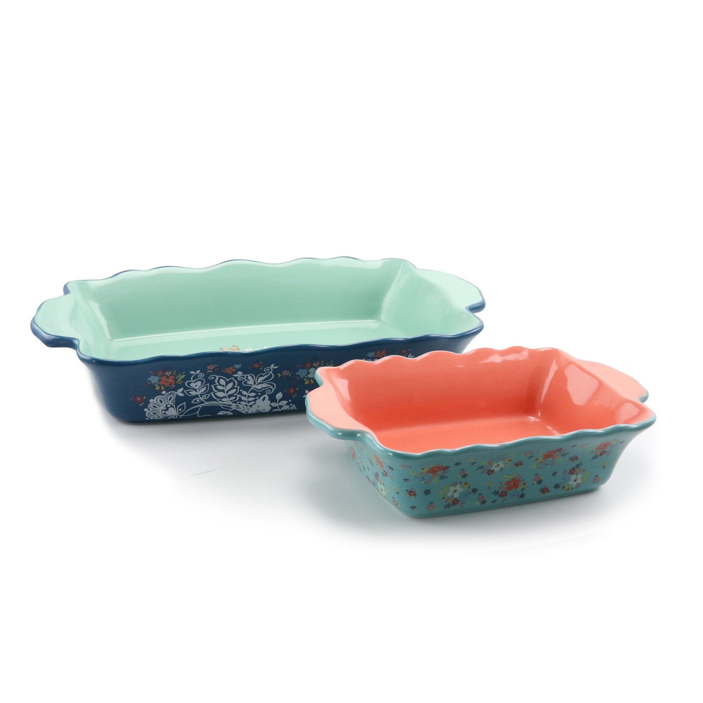 Urban Market Life On The Farm 2 Piece Stoneware Bakeware Pan Set In Assorted Co