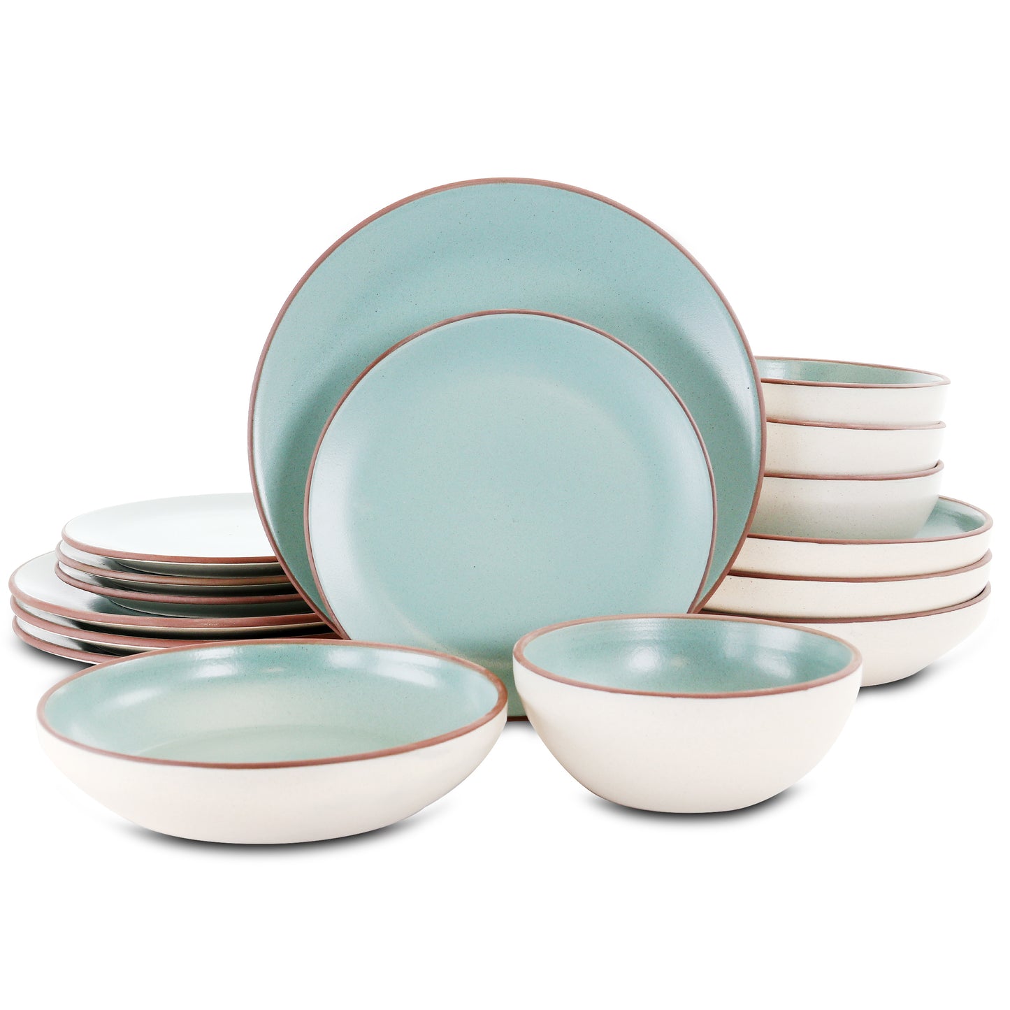 Gibson Elite Contempo Classic 16 pc Round Terracotta Dinnerware Set in Mint