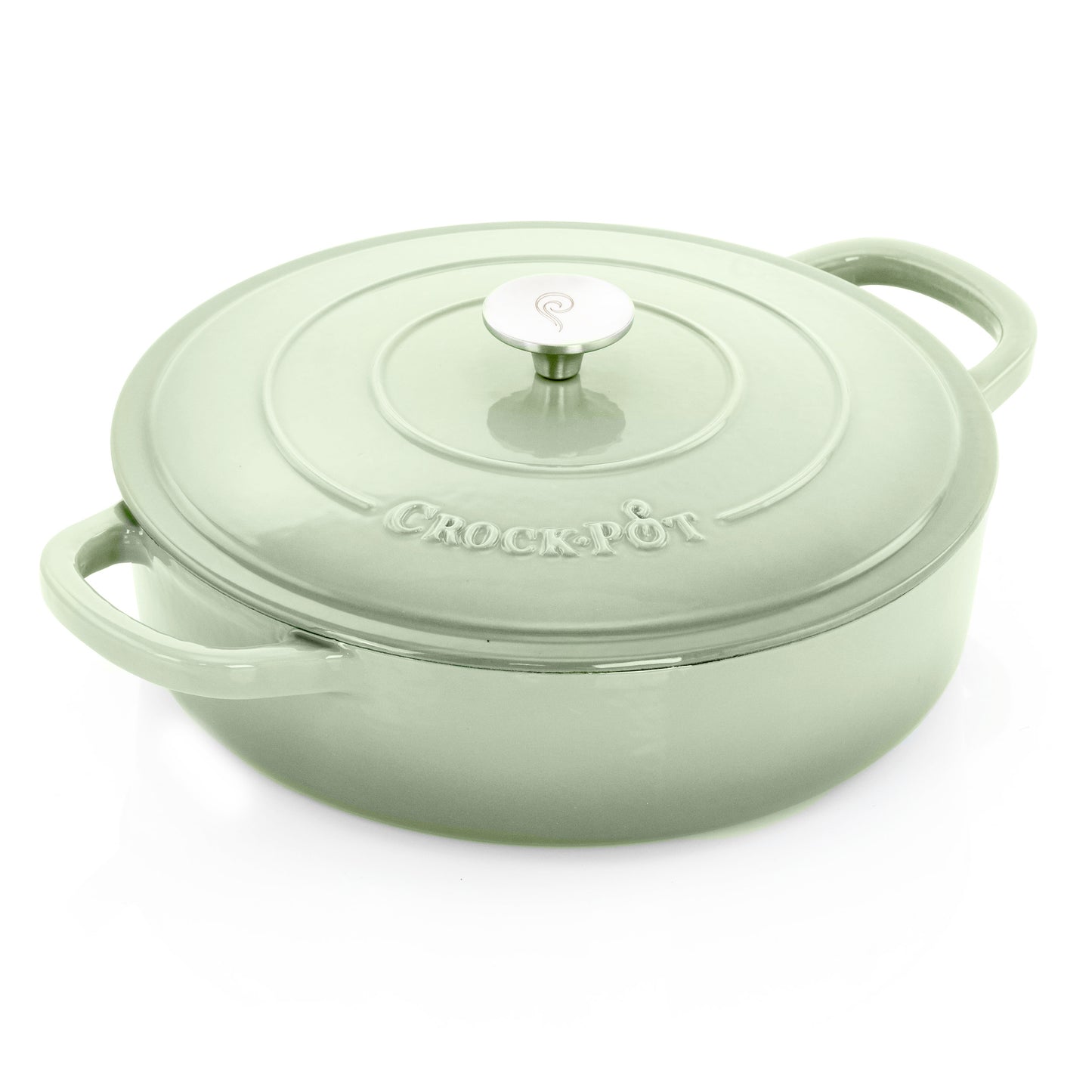 Crock Pot Artisan 5 qt Round Enameled Cast Iron Braiser Pan w Self Basting Lid i