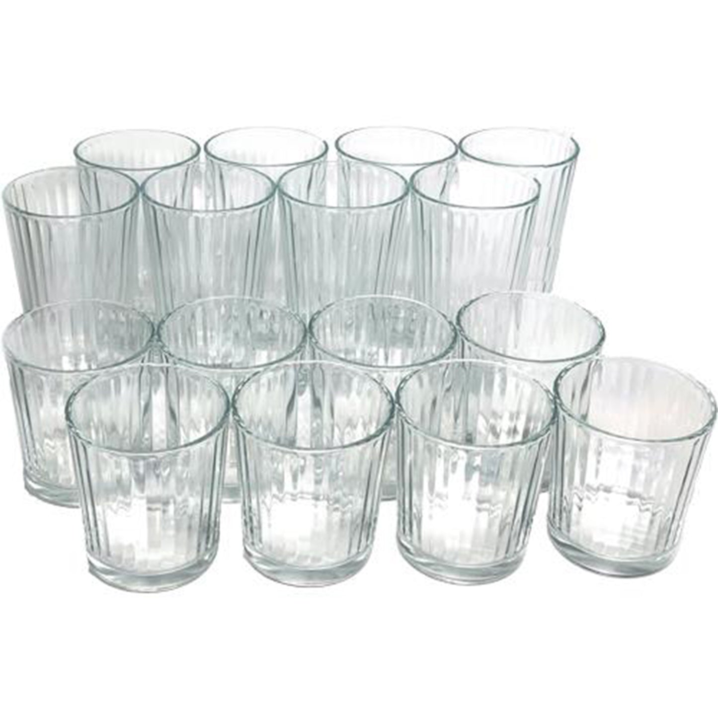 Gibson 16pc Home Moonstone Glass Double Old Fashion & Tumbler Set