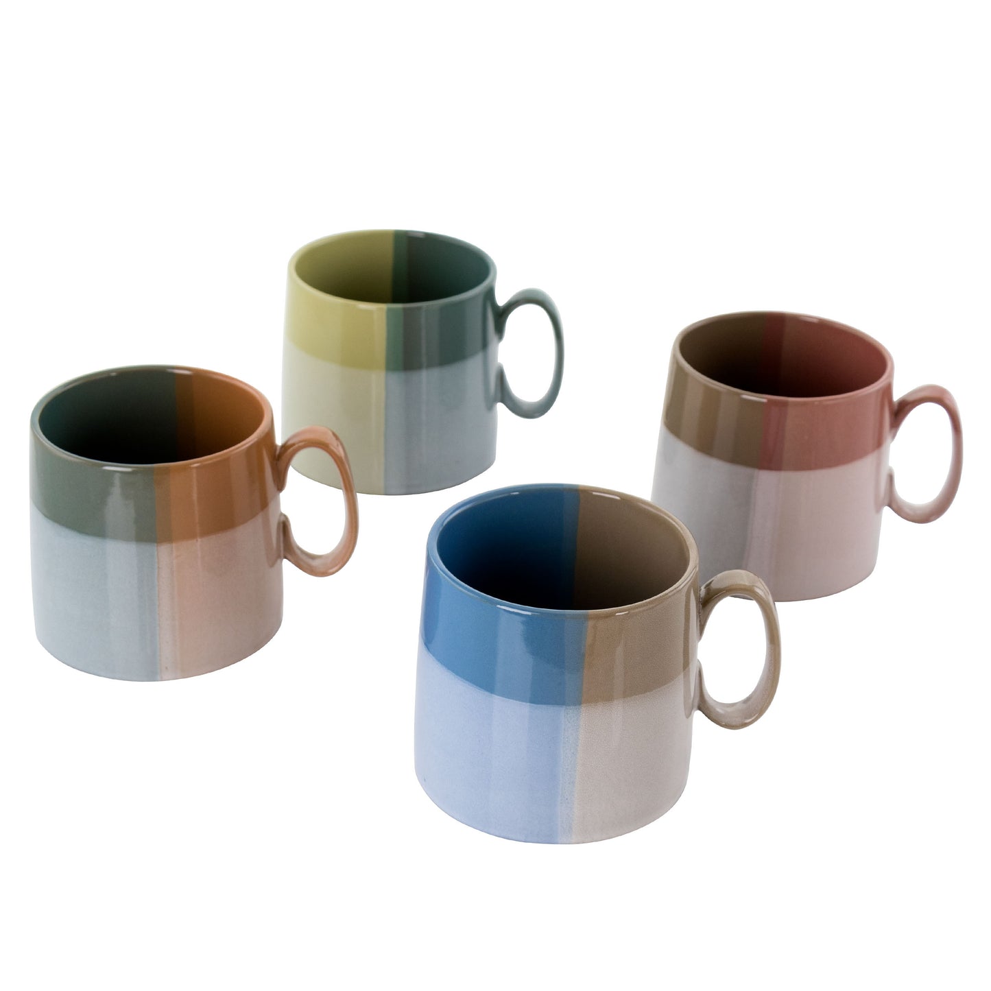 Gibson Home Glasgow 4 Piece 19.5 oz Fine Ceramic Cup Set in Assorted Designs