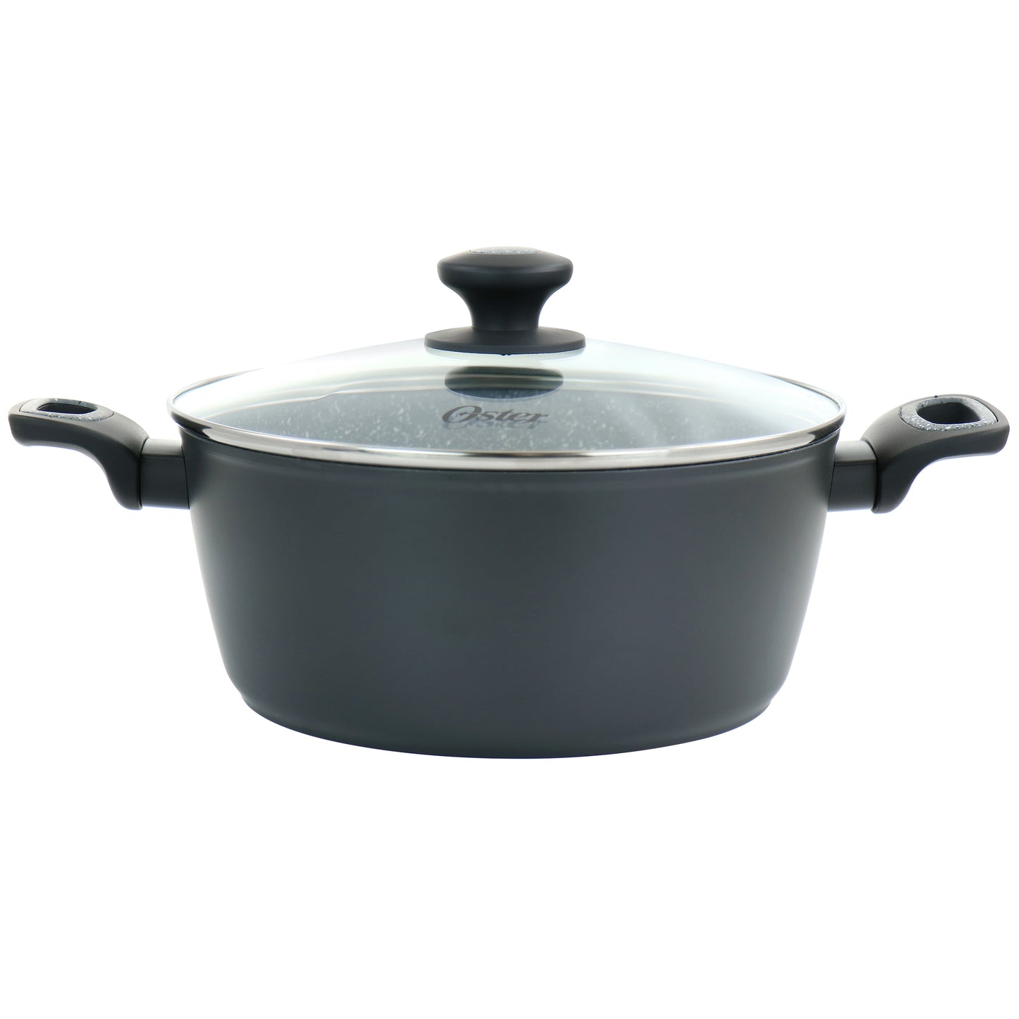 Oster Bastone 5.3 Qt Nonstick Aluminum Dutch Oven in Speckled Gray