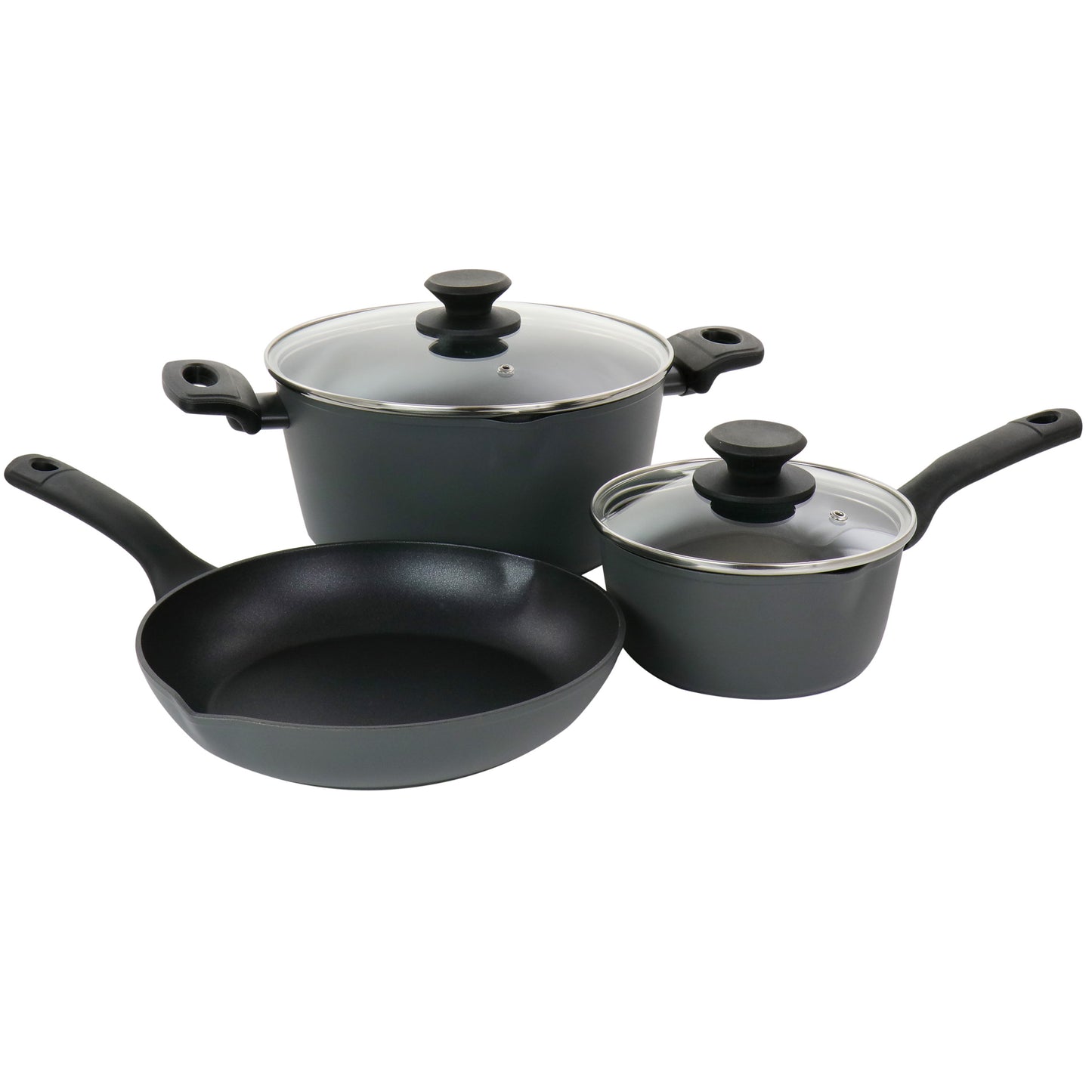 Oster Kingsway 5 pc Aluminum Nonstick Cookware Set in Black