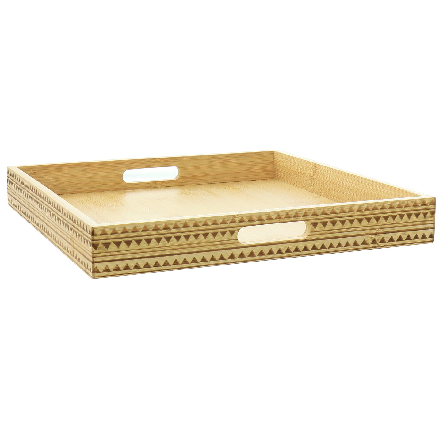 Gibson Home Sadler 15" Wood Serving Tray w Built-in Handles