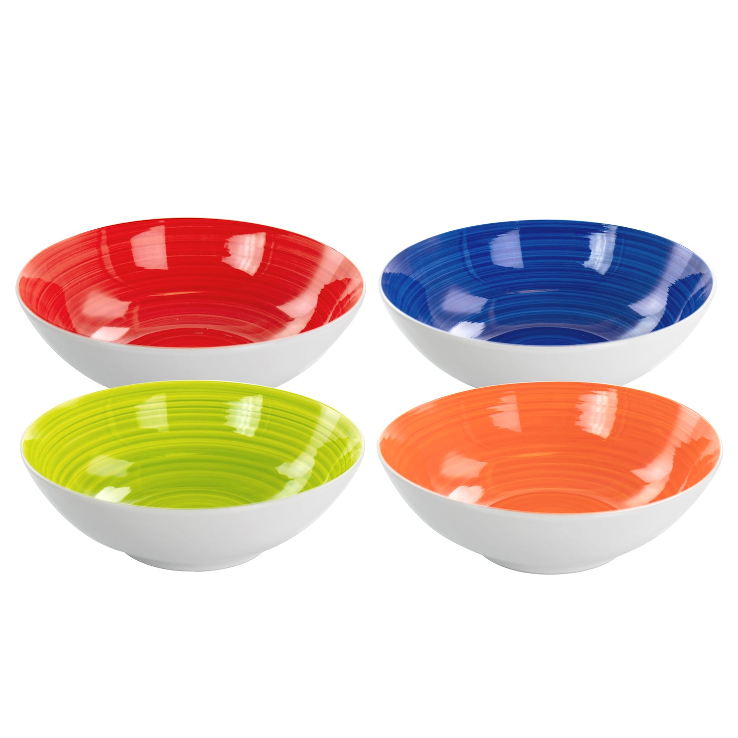 Hometrends Crenshaw 4 Piece 7.25" Round Ceramic Bowl Set in Assorted Colors