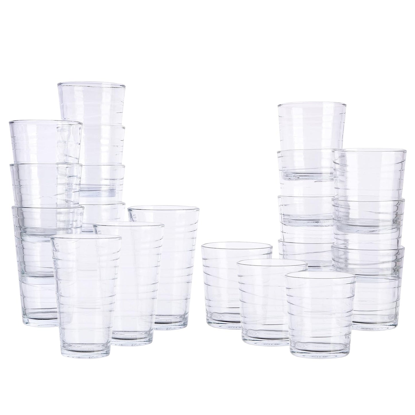 Laurie Gates California Designs 20 Piece Embossed Swirl Glassware Set