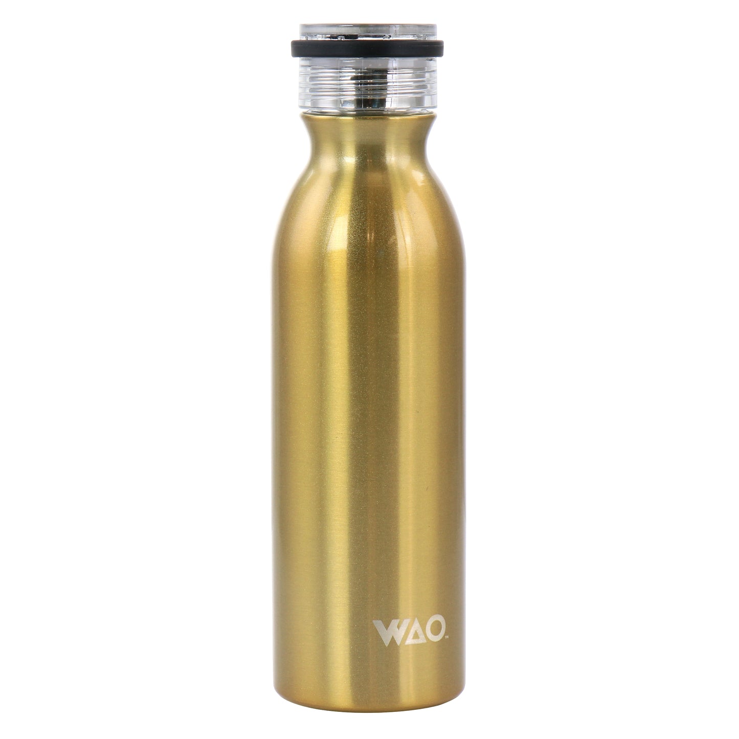 WAO 20 oz Stainless Steel Insulated Thermal Bottle w Lid in Dark Gold