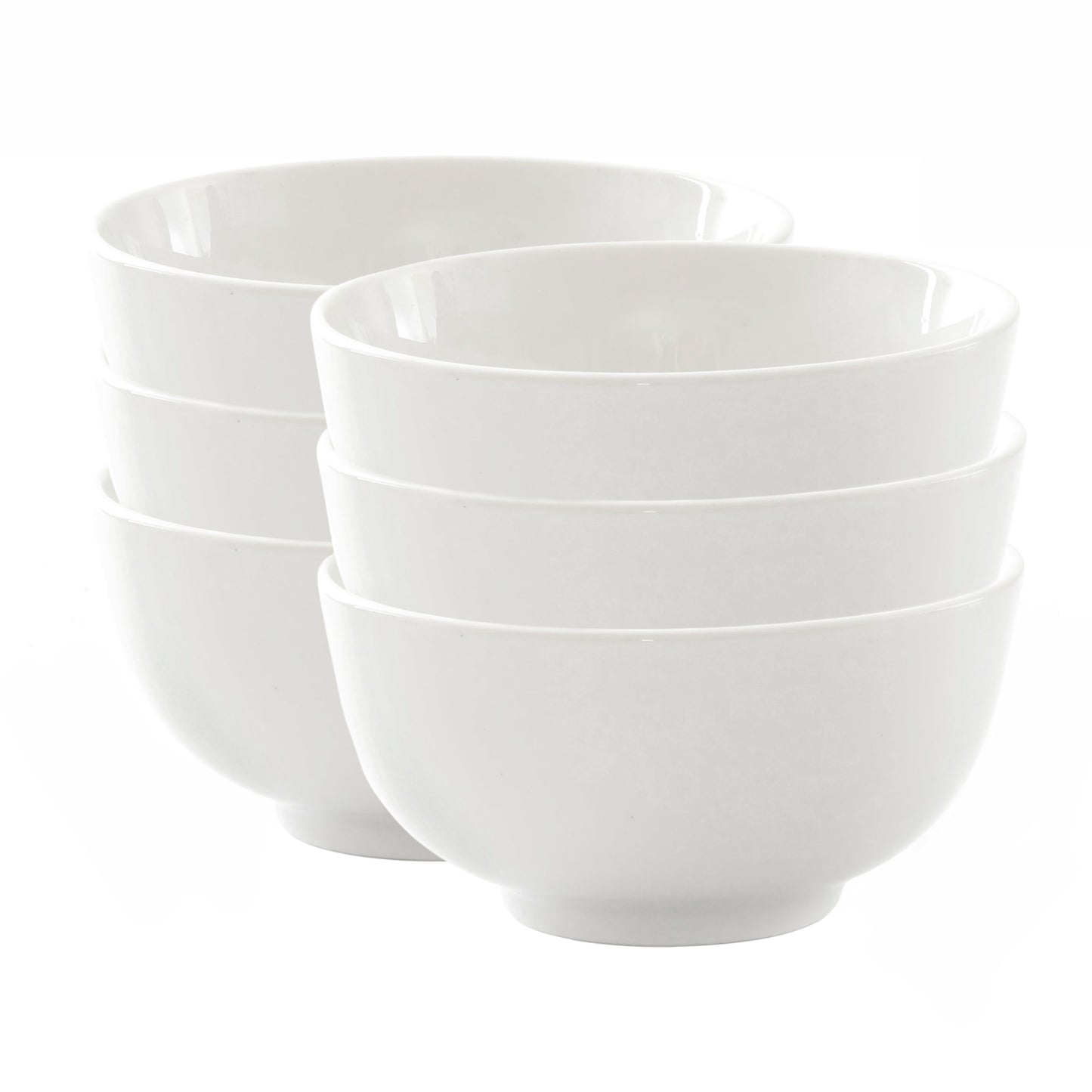 Our Table Simply White 6 Piece 5" Porcelain Round Cereal Bowl Set