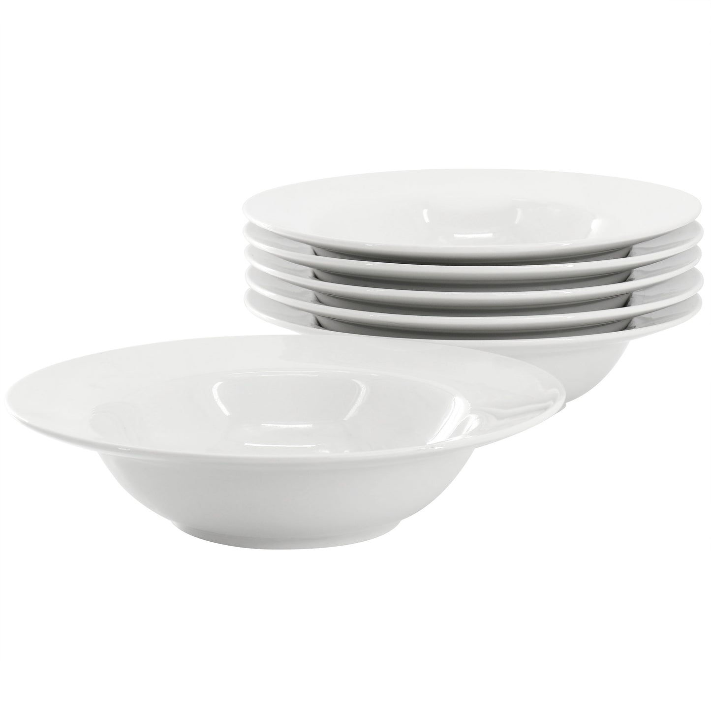 Our Table Simply White 6 Piece 8.7" Porcelain Soup Bowl Set White