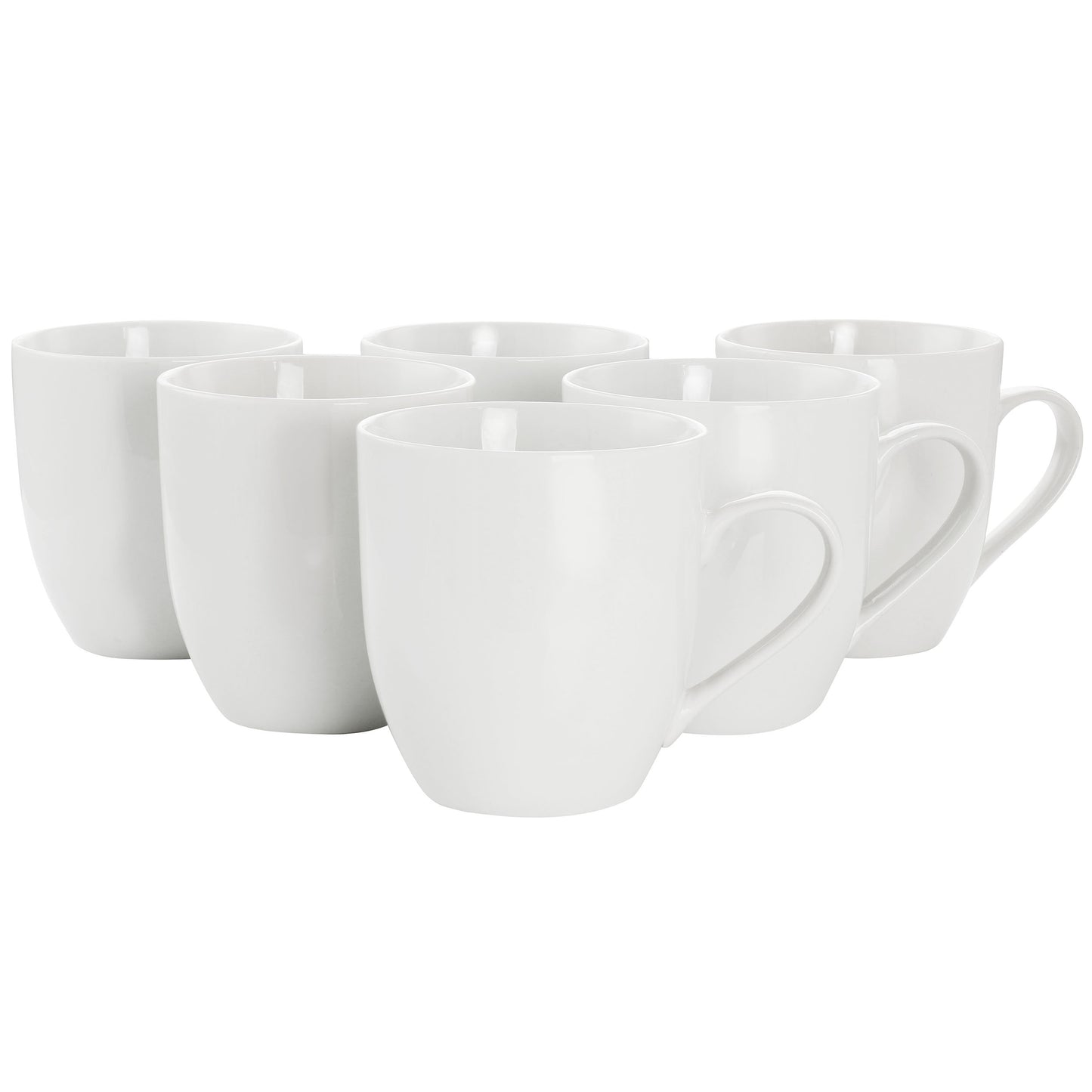 Our Table Simple White 6 Piece Fine Ceramic 16.65 oz Mug Set