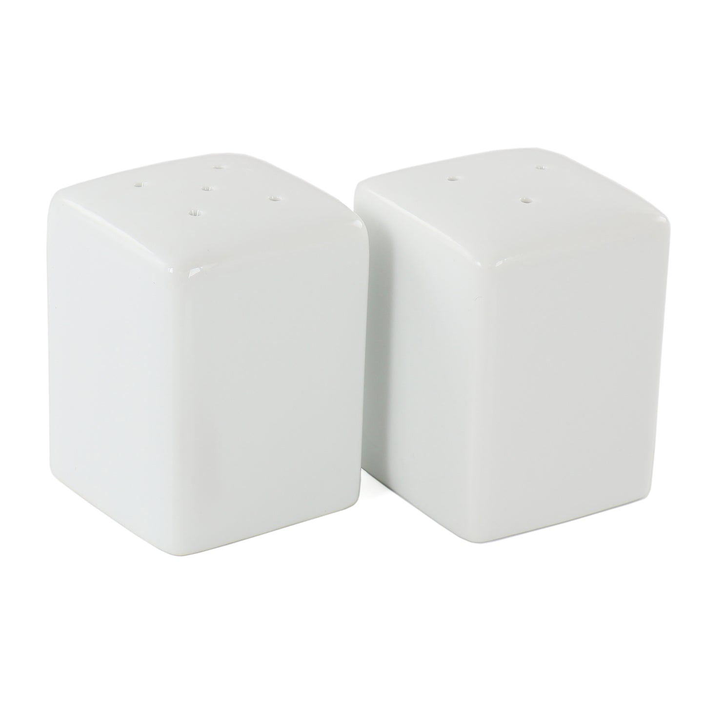 Our Table Simply White Porcelain 2.25 Inch Square Salt and Pepper Shakers