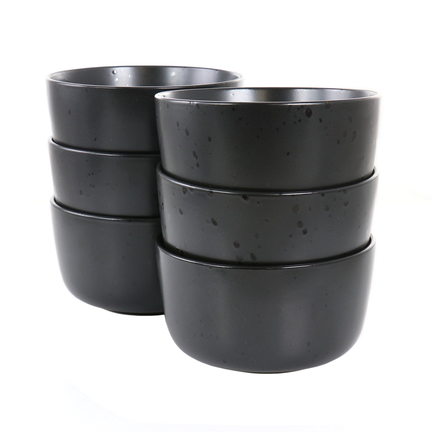 Studio 3B Mio 6 Piece 5.5" Round Stoneware Bowl Set in Pepper