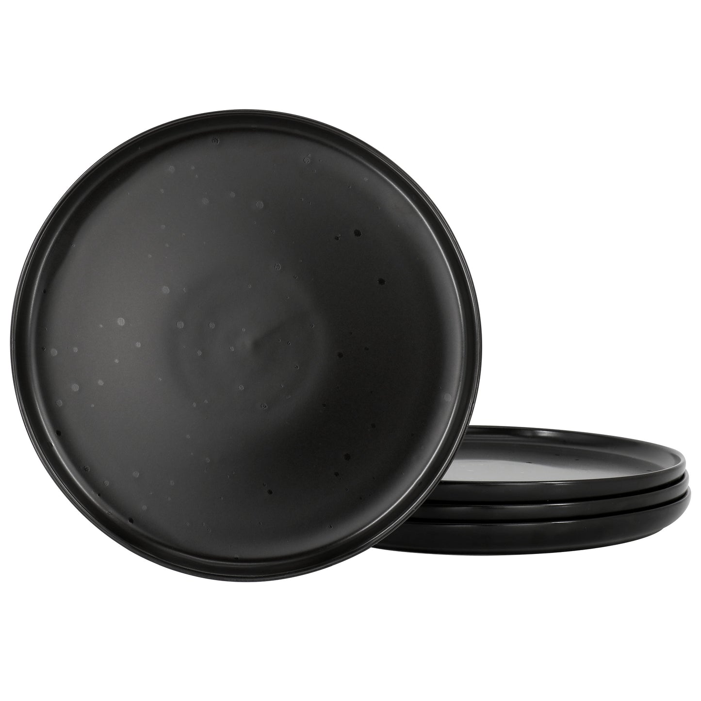 Our Table Landon 4 Piece 8.4" Round Stoneware Salad Plate Set in Pepper