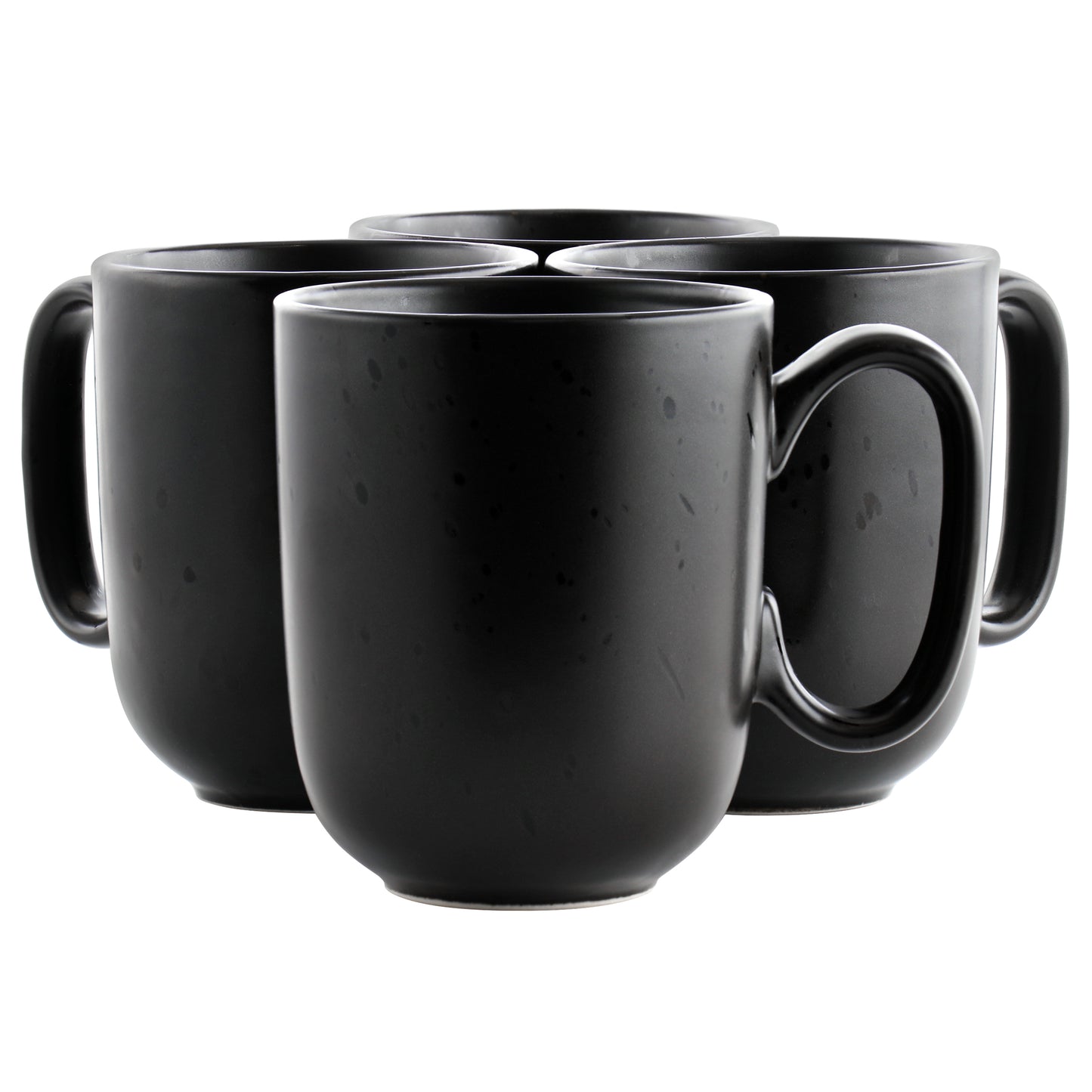 Our Table Landon 4 Piece 15 oz Round Stoneware Mug Set in Pepper