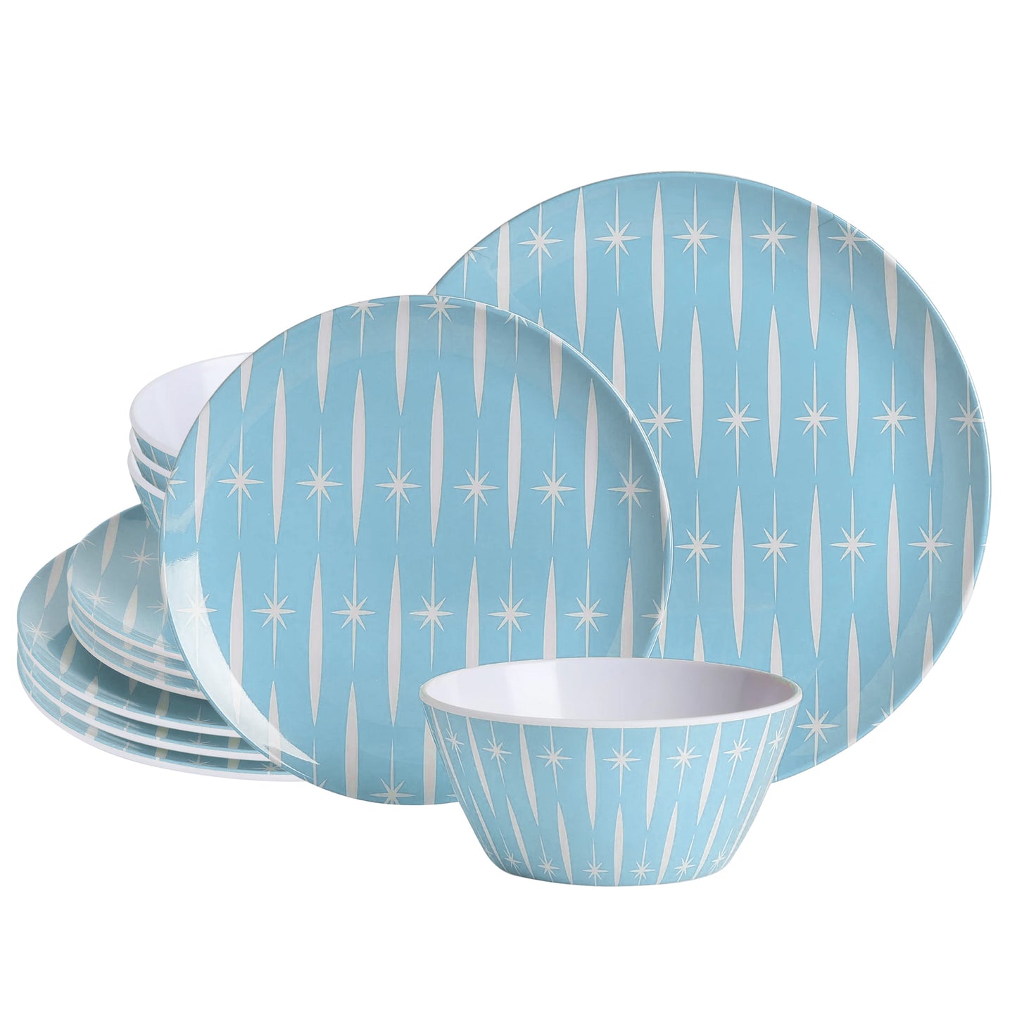 Wanda June Home By Miranda Lambert 12 Piece Melamine Geometric Dinnerware Set i