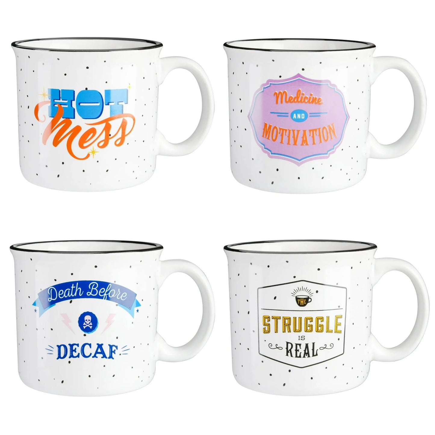 Wanda June Home By Miranda Lambert Game On 4 Piece 18 oz Stoneware Camper Mug S