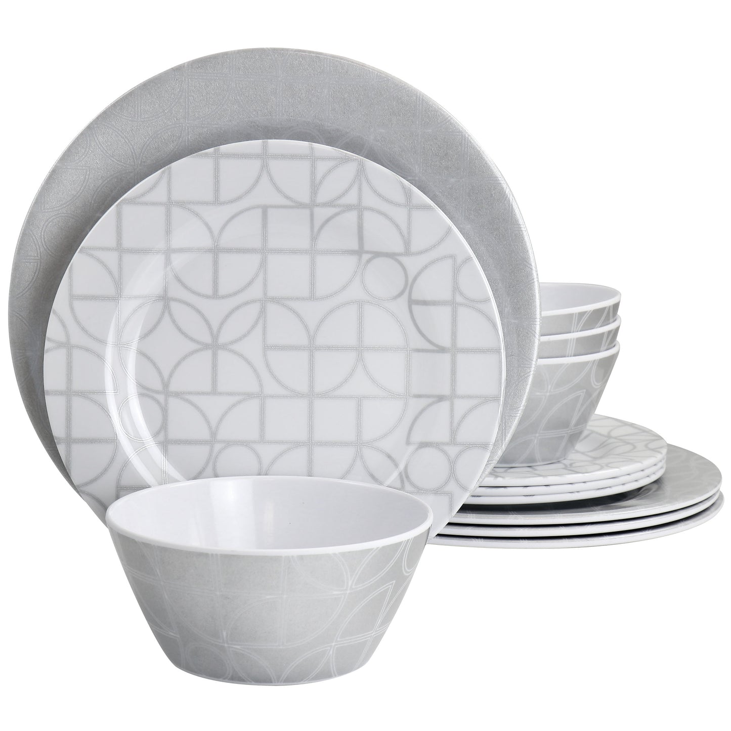 Laurie Gates California Designs Summer Bloom 12 Piece Melamine Dinnerware Set i