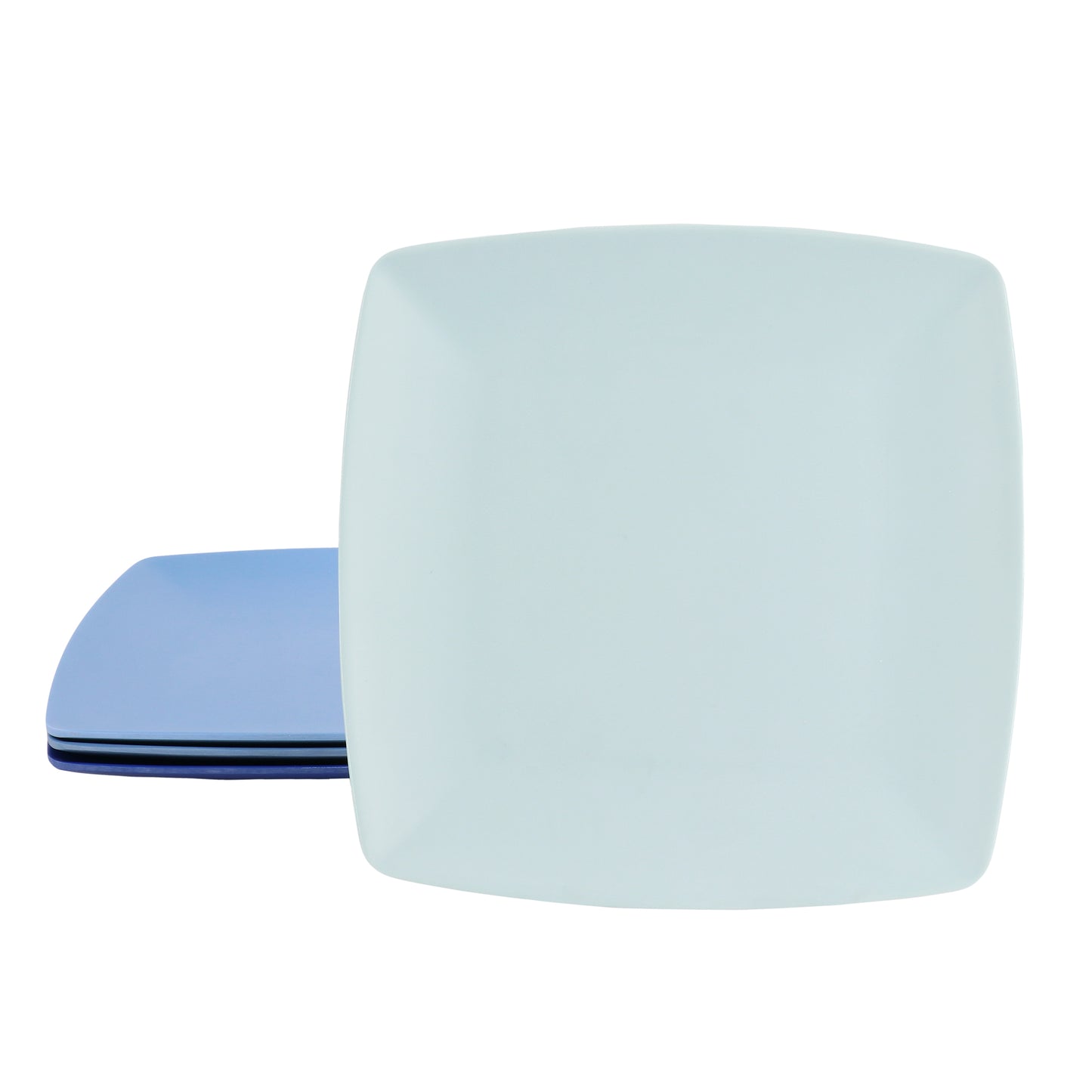 Gibson Home Grayson 4 Piece 8.5" Square Melamine Dessert Plate Set in Assorted