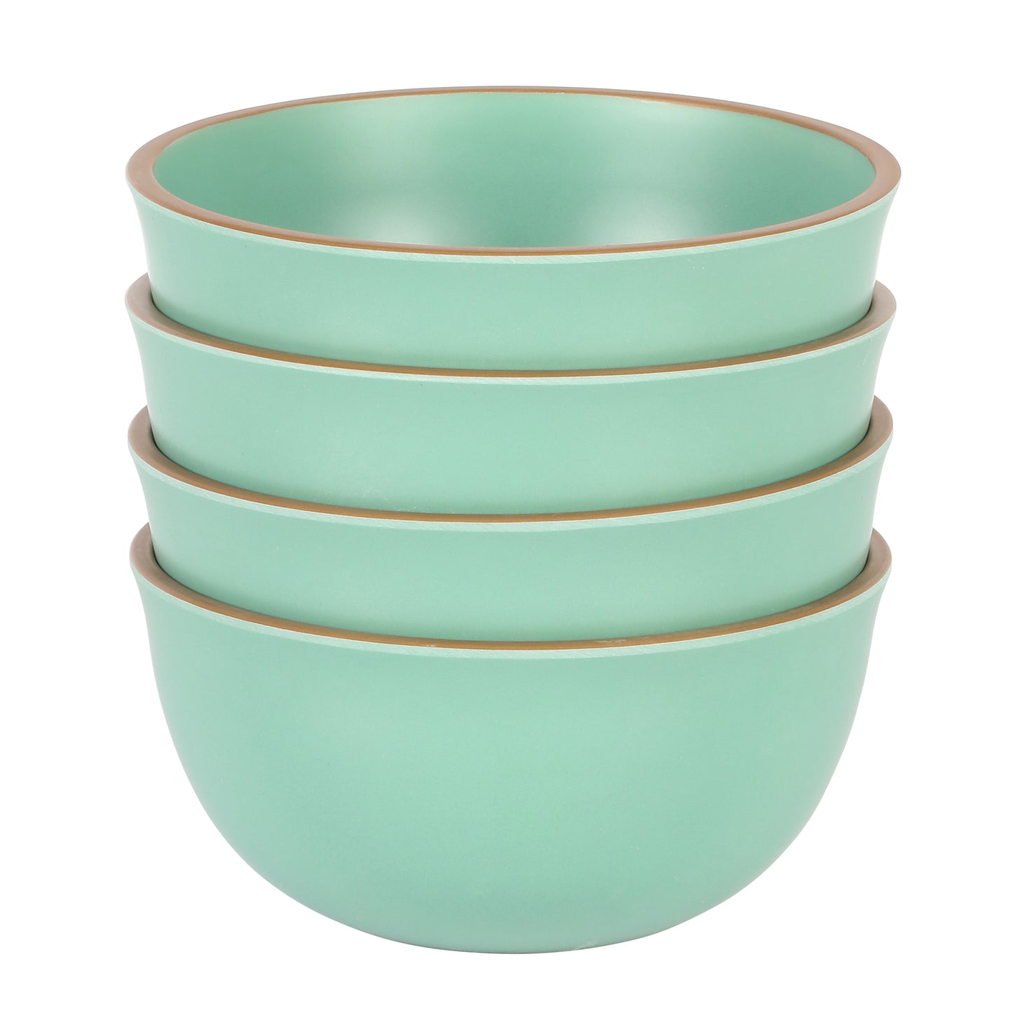 Gibson Home Rockabye 4 Piece 6.1" Melamine Cereal Bowl Set in Matte Green