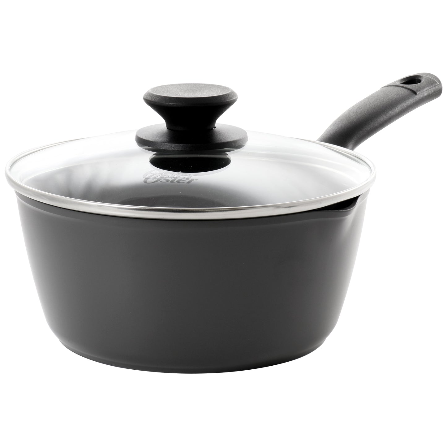 Oster Kingsway 2.6 Qt Aluminum Nonstick Saucepan in Black