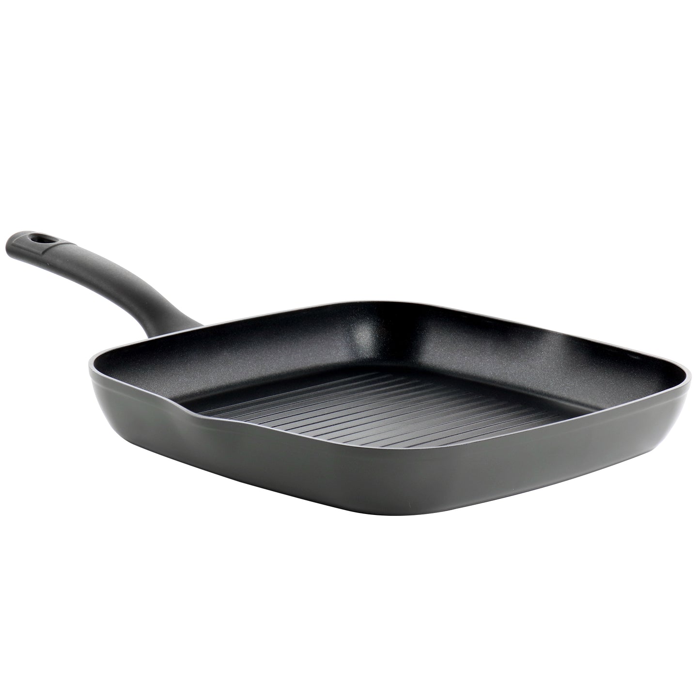 Oster Kingsway 11" Aluminum Nonstick Square Grill Pan in Black
