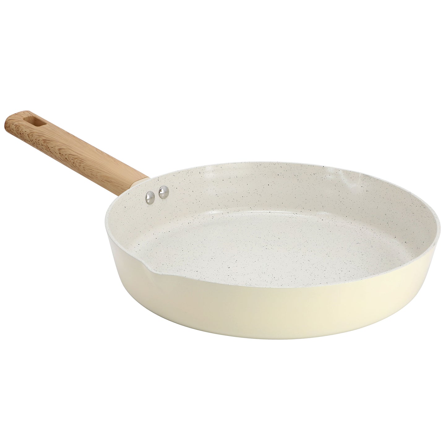 Gibson Home Marbleton Ceramic Nonstick Alumium 9.5" Frying Pan in Cream