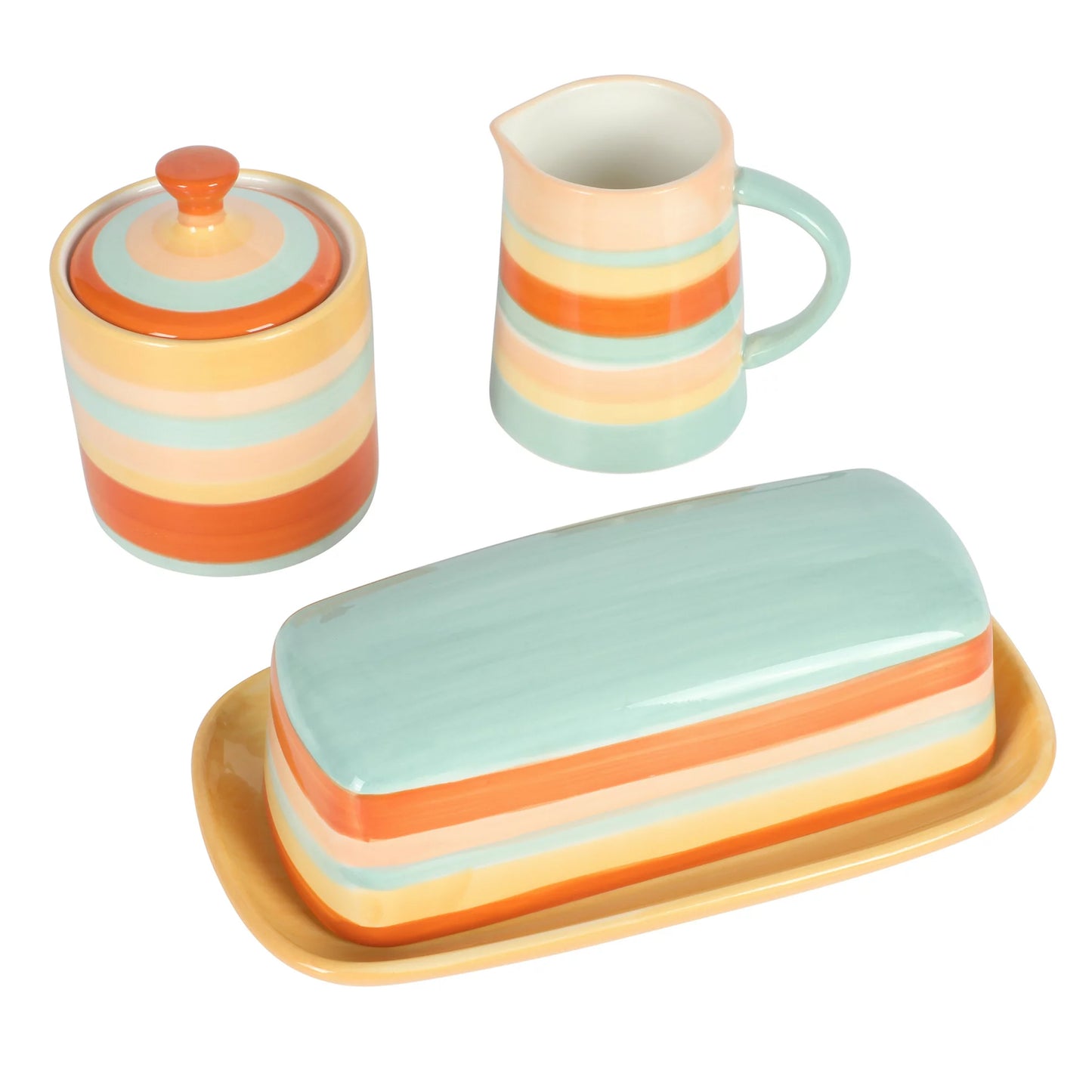 Wanda June Home By Miranda Lambert 5 Piece Stoneware Butter Dish, Sugar Pot, Cr