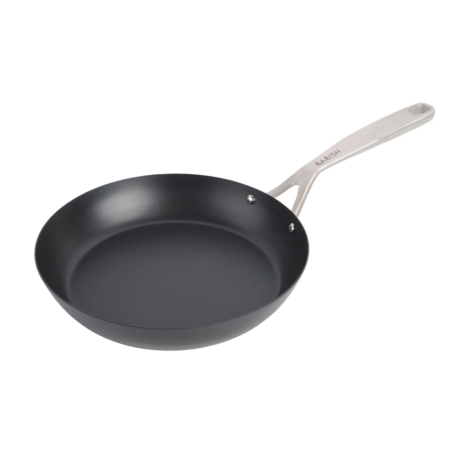 Babish 8" Round Blue Carbon Steel Double Riveted Fry Pan in Black