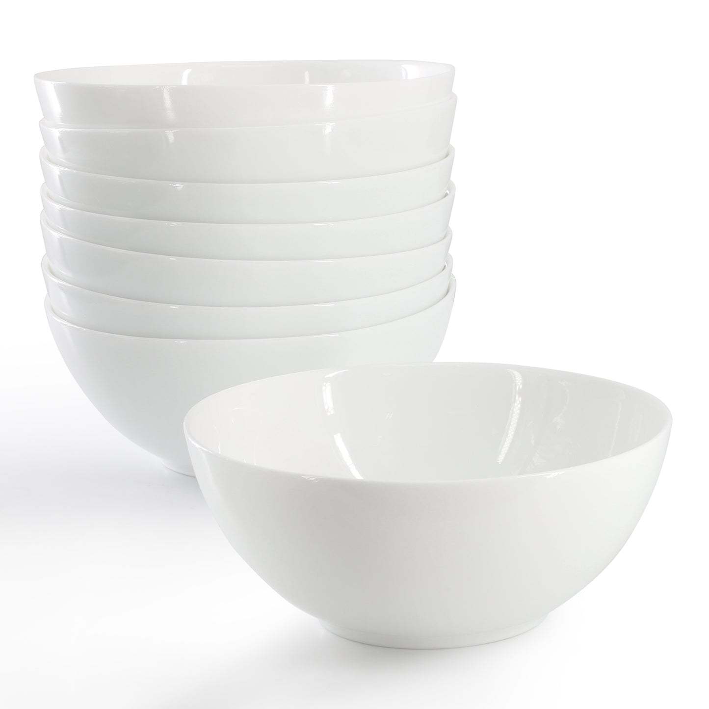 Ultra By Gibson Olstead 8 Piece 6.8" Round Break-Resistant Tempered Opal Glass