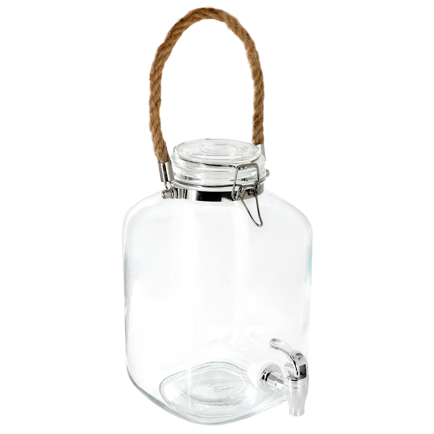 Gibson Home Ferris 1.3 Gal Glass Beverage Dispenser w Rope Handle