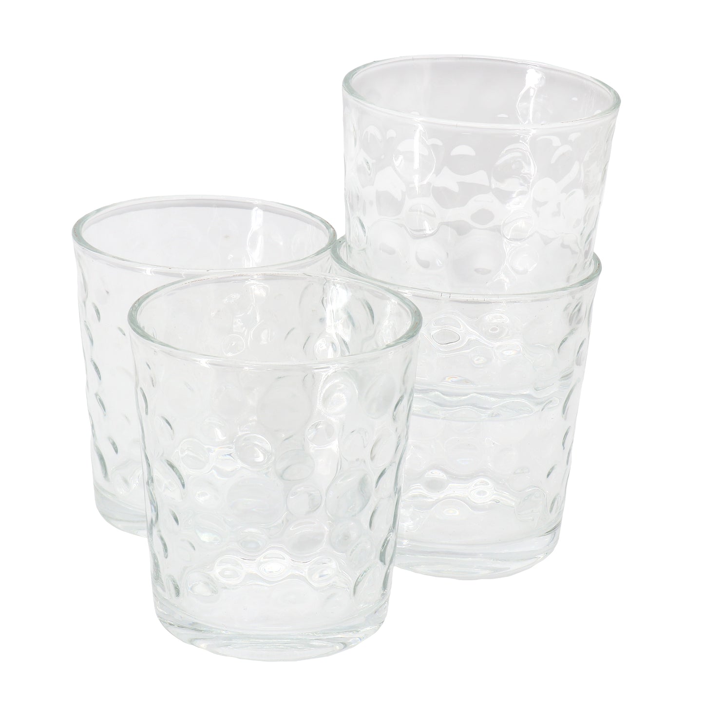 Gibson Home 4 Piece 13.5 oz Bubble Double Old-Fashioned Glassware Set