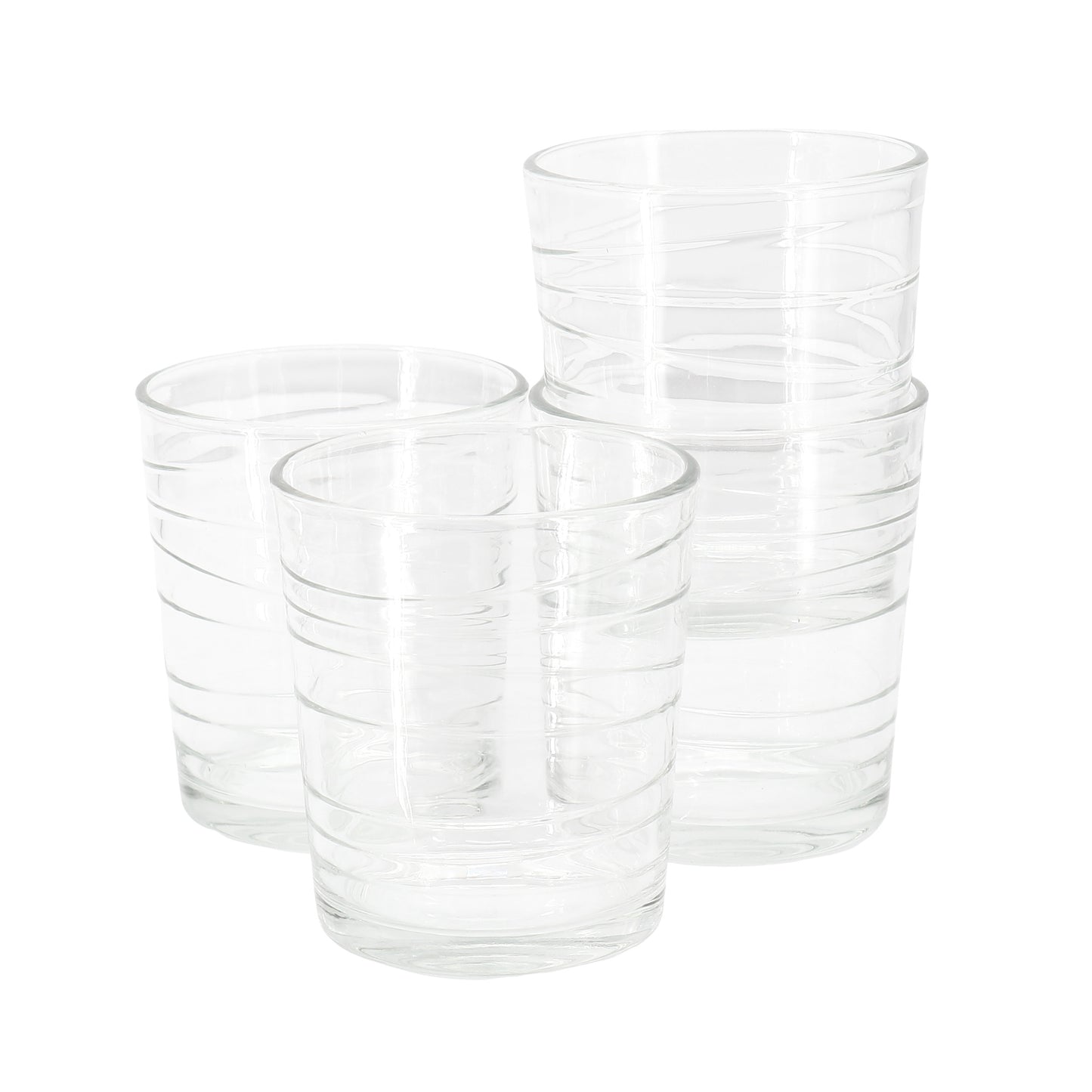 Gibson Home 4 Piece 13.5 oz Swirl Double Old-Fashioned Glassware Set
